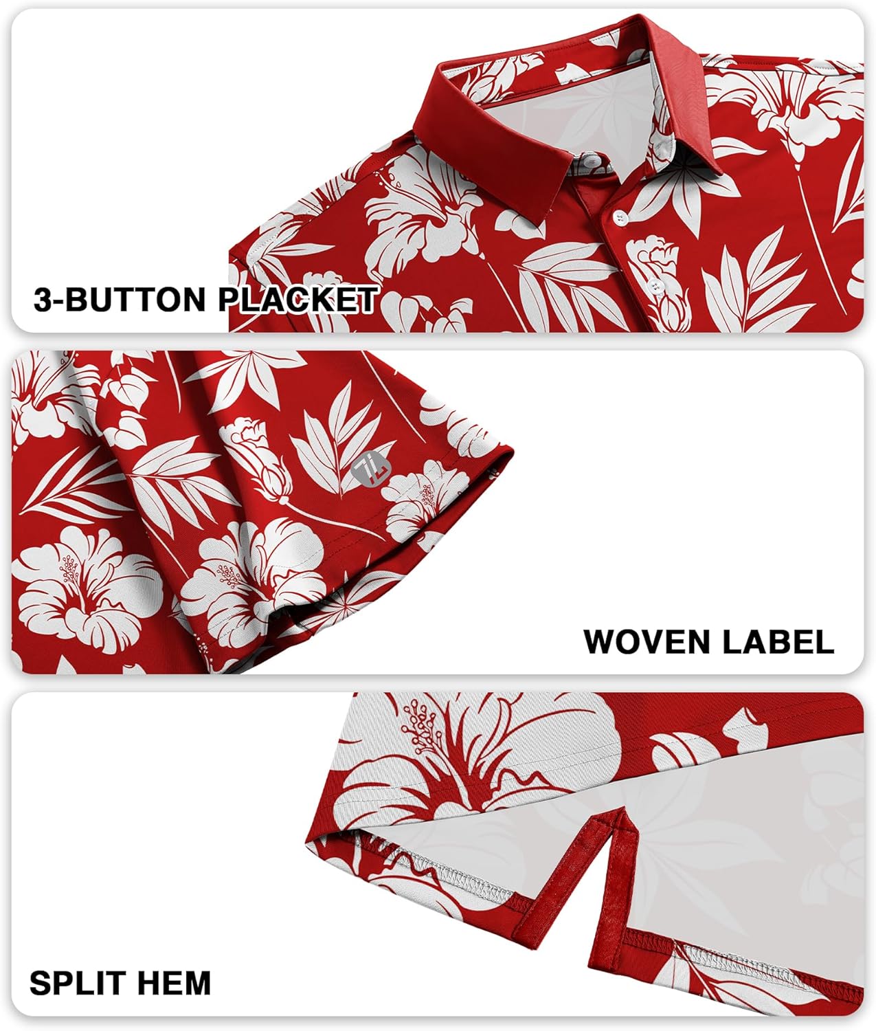 ZITY Golf Shirts for Men Short Sleeve Print Polo Shirt Moisture Wicking Regular Fit Casual Beach Polo - Image 4