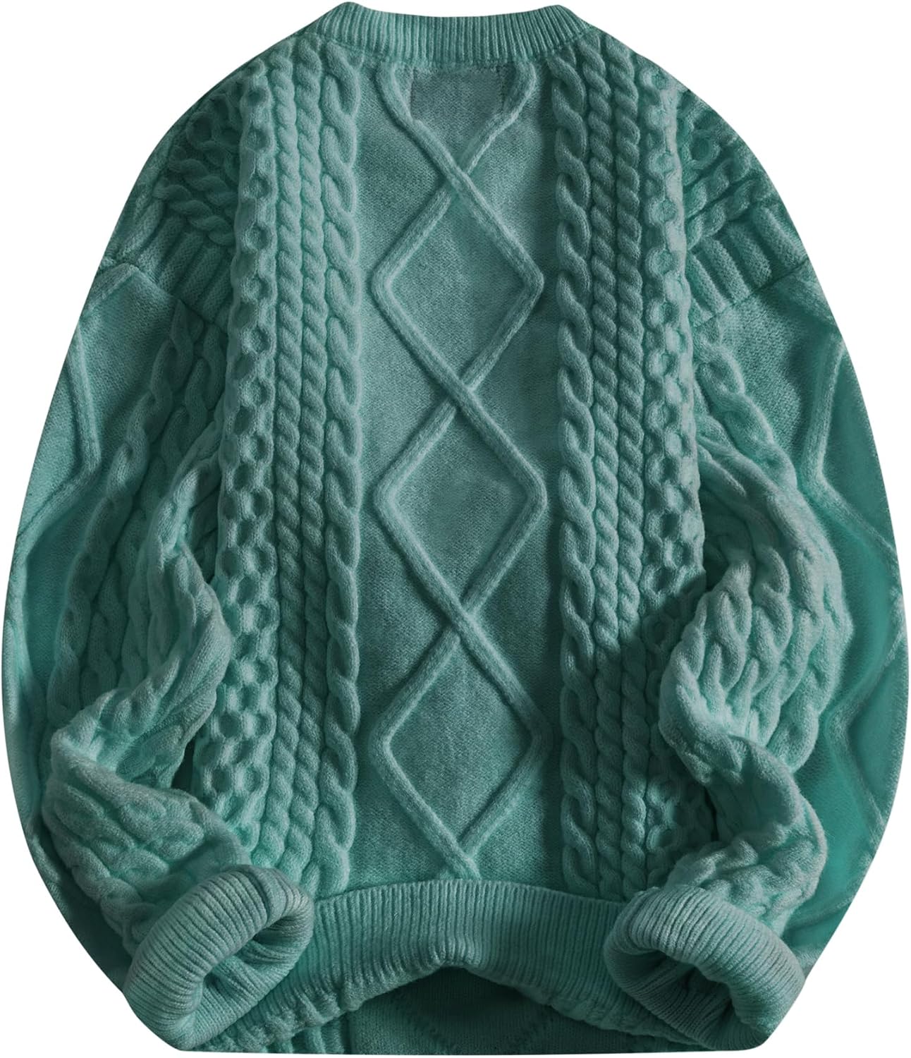 Aelfric Eden Oversized Knit Sweater Solid Vintage Pullover Sweater Unisex Woven Crewneck Knitted Tops Blue - Image 2