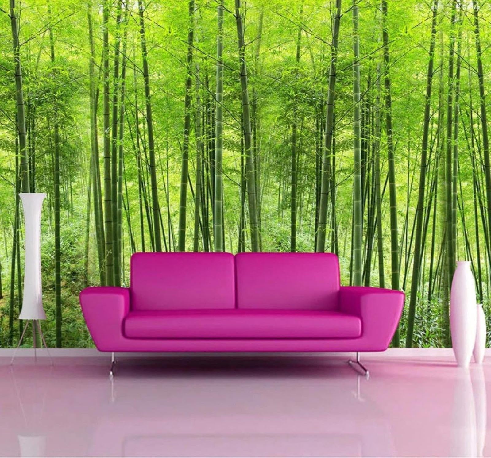 Xlming 350Cm×256Cm(B×H) Fresh Three Dimensional Green Bamboo Grove Landscape 3D Wallpaper Luxury Home Dining Decor Paste Sofa Living Room The Wall For Bedroom Mural-350Cm×256Cm