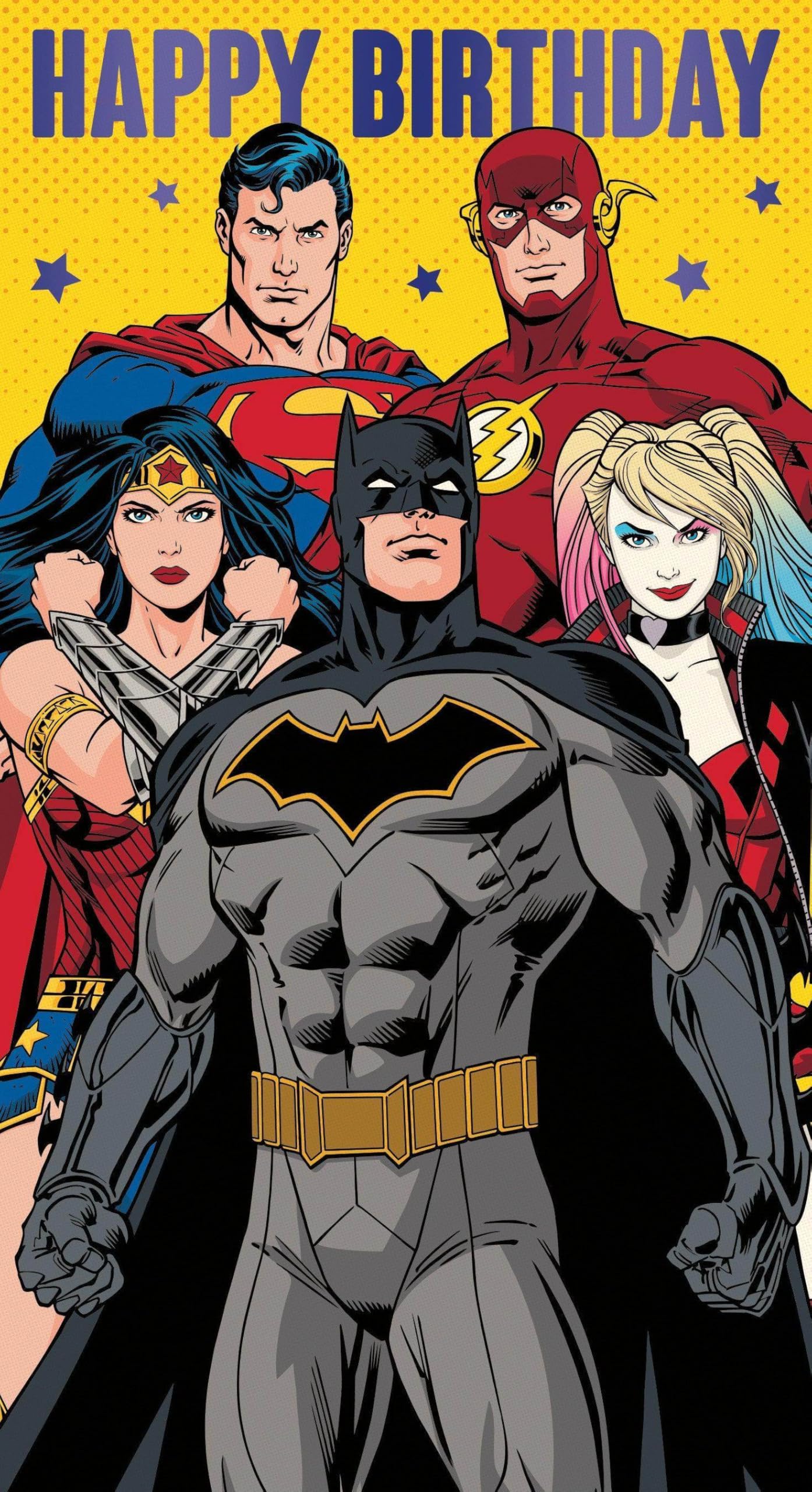 wb - justice league, generic, birthday card