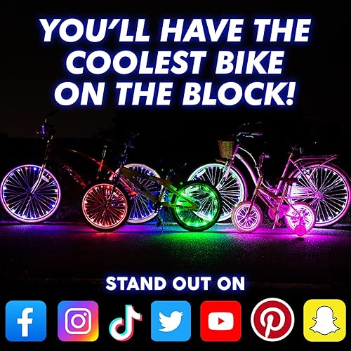 Miniatura 6 de Activ Life Luces LED para rueda de bicicleta con baterías incluidas, se vuelven 100% más brillantes y visibles desde todos los ángulos para la