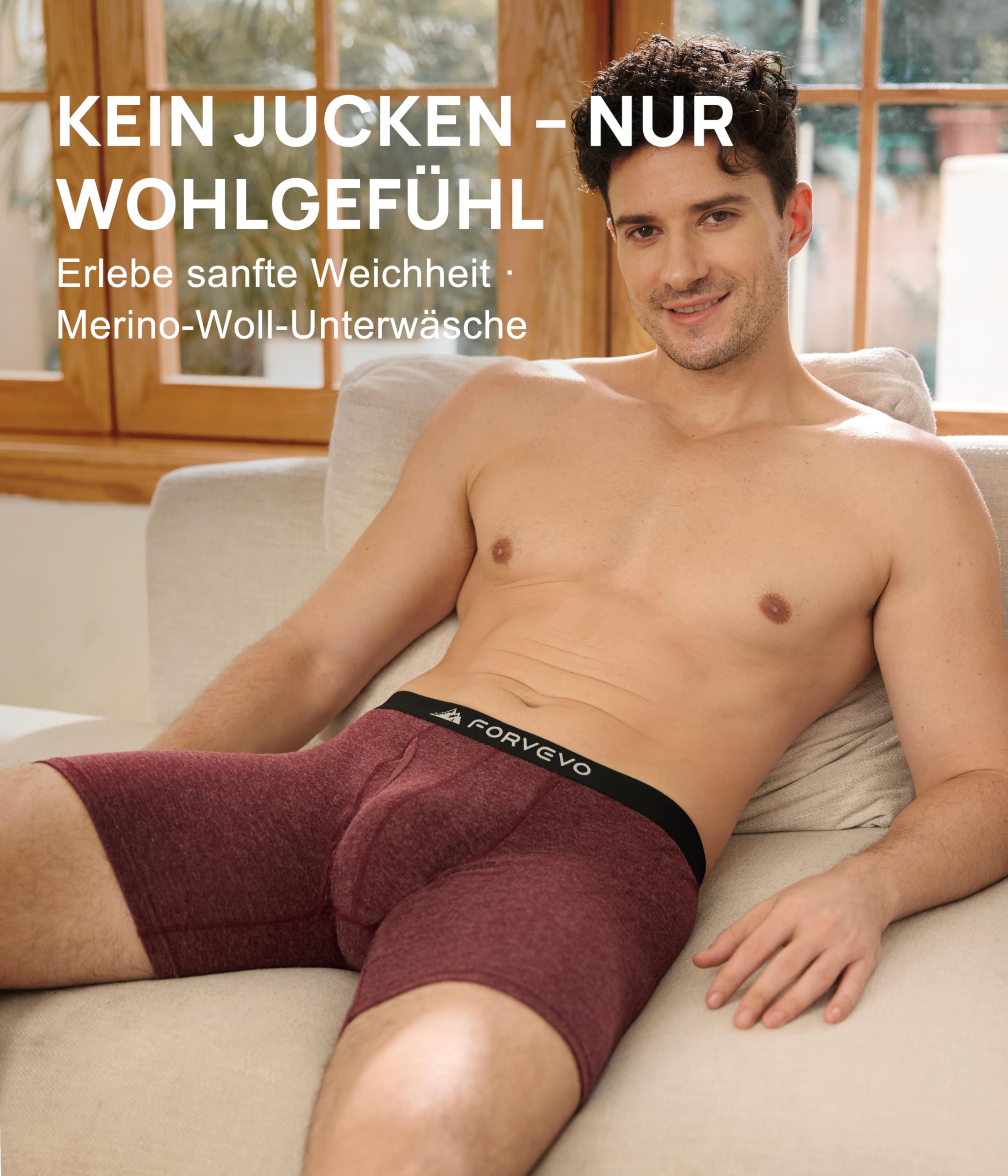 FORVEVO 6er Pack Merino Boxershorts Herren, Merinowolle Unterhosen Männer Atmungsaktiv Weiche Unterwäsche (M-3XL)