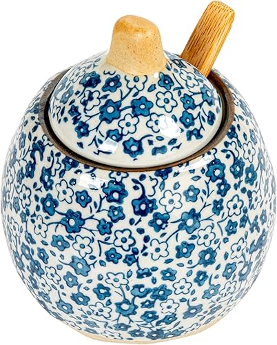 Miniatura 12 de Creative Co-Op Azúcar y crema de gres pintada a mano (juego de 2 piezas)