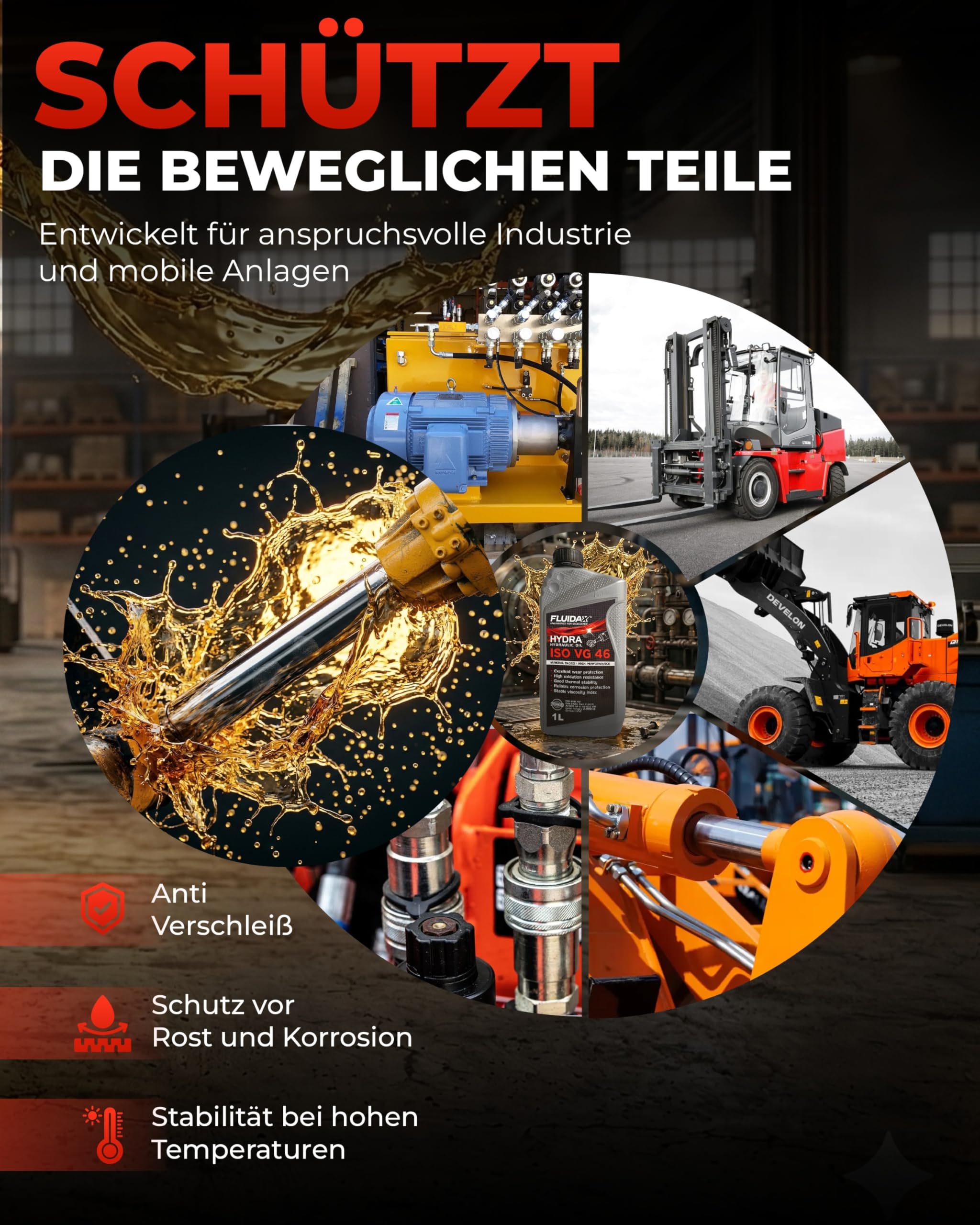 Hydrauliköl VG32 + VG46 HLP – Verschleißschutz-Schmierstoffset für Hydrauliksysteme, Gabelstapler, Bagger und Industriemaschinen – ISO 11158 HM DIN 51524 HLP