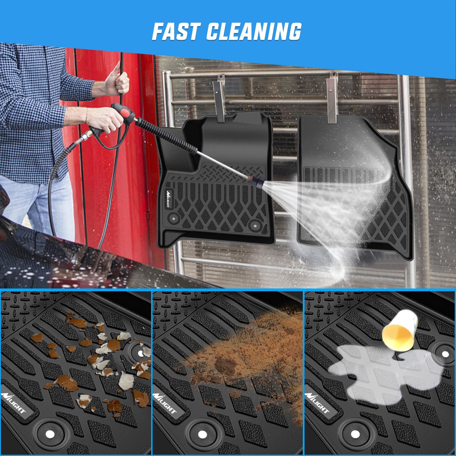 Nilight TPE Floor Mats for Chevy Traverse GMC Acadia 7 Seats 2024-2026 Buick Enclave 7 Seats 2025 2026 — view 5