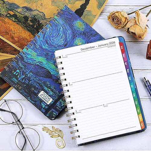 Miniatura 7 de Agenda 2026 – Agenda semanal y mensual 2026, enero de 2026 a diciembre de 2026, 6.4 x 8.5 pulgadas, calendario 2026 con pestañas, tapa dura,