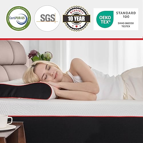 Miniatura 8 de MLILY Colchón de espuma viscoelástica King de 12 pulgadas colchón de gel de carbón de bambú refrescante en una caja colchón de felpa mediano