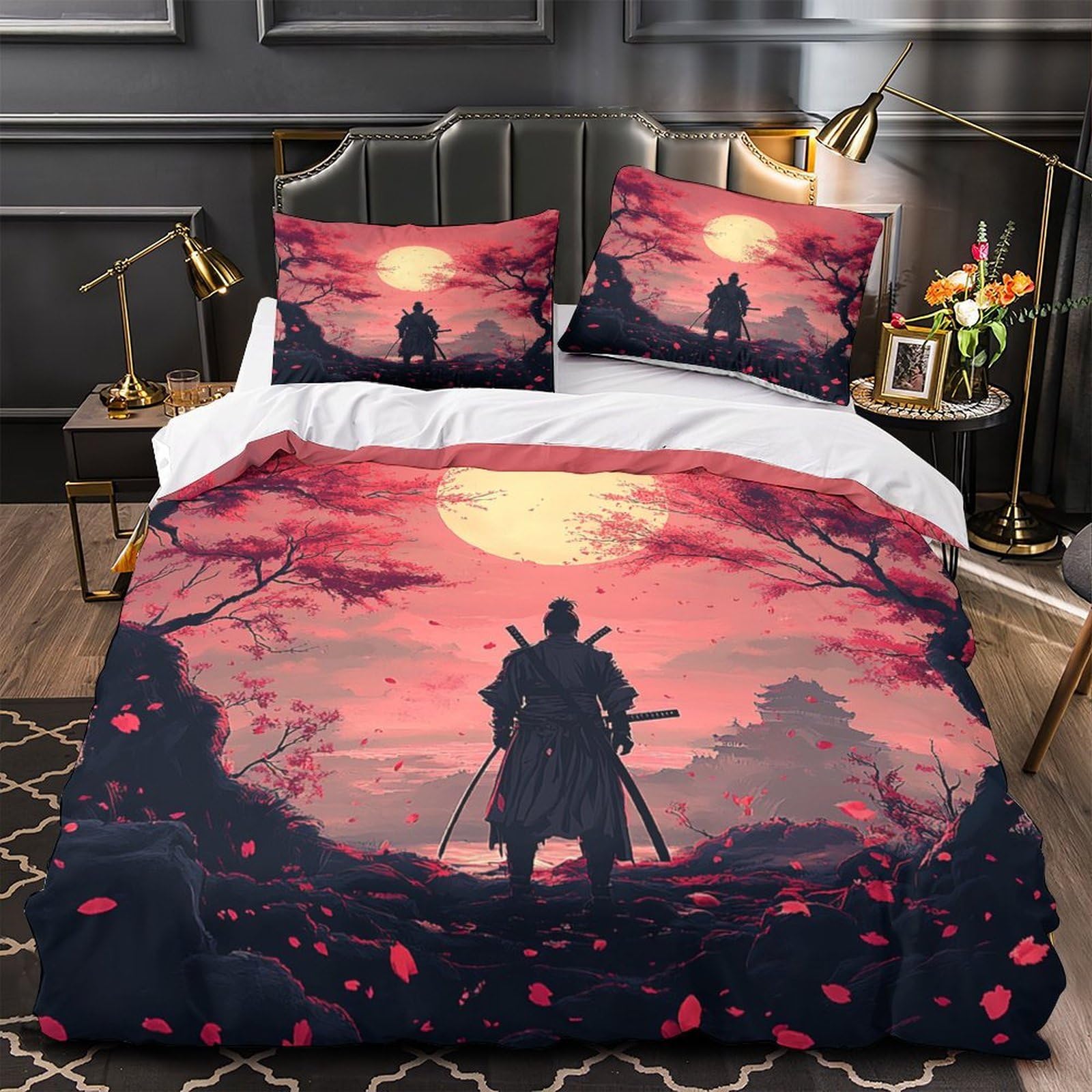 Housse de couette samouraï avec zip caché pour literie sans pli