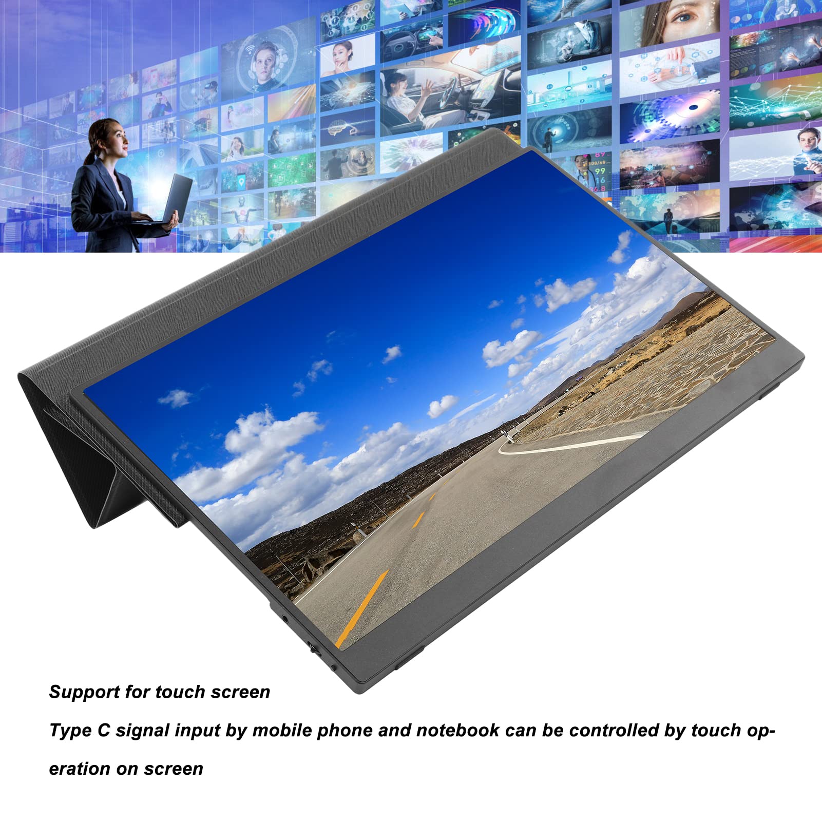 Amazon.co.jp: ポータブルモニター、17.3インチ1080PフルHD USB C HDMI