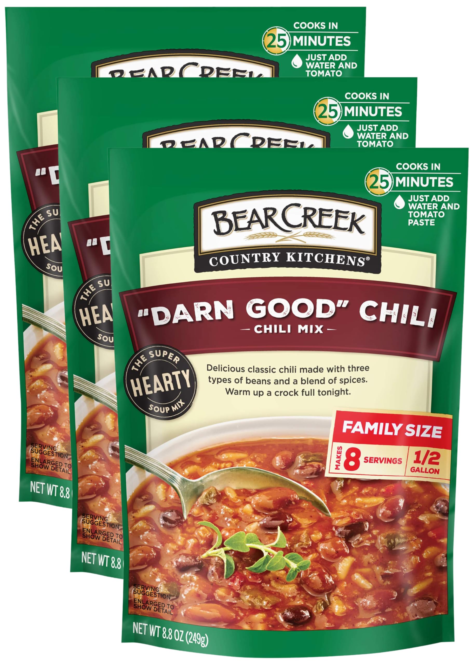 Bear Creek Soup Mix, Darn Good Chili, 8.8 Ounce (Pack of 3)