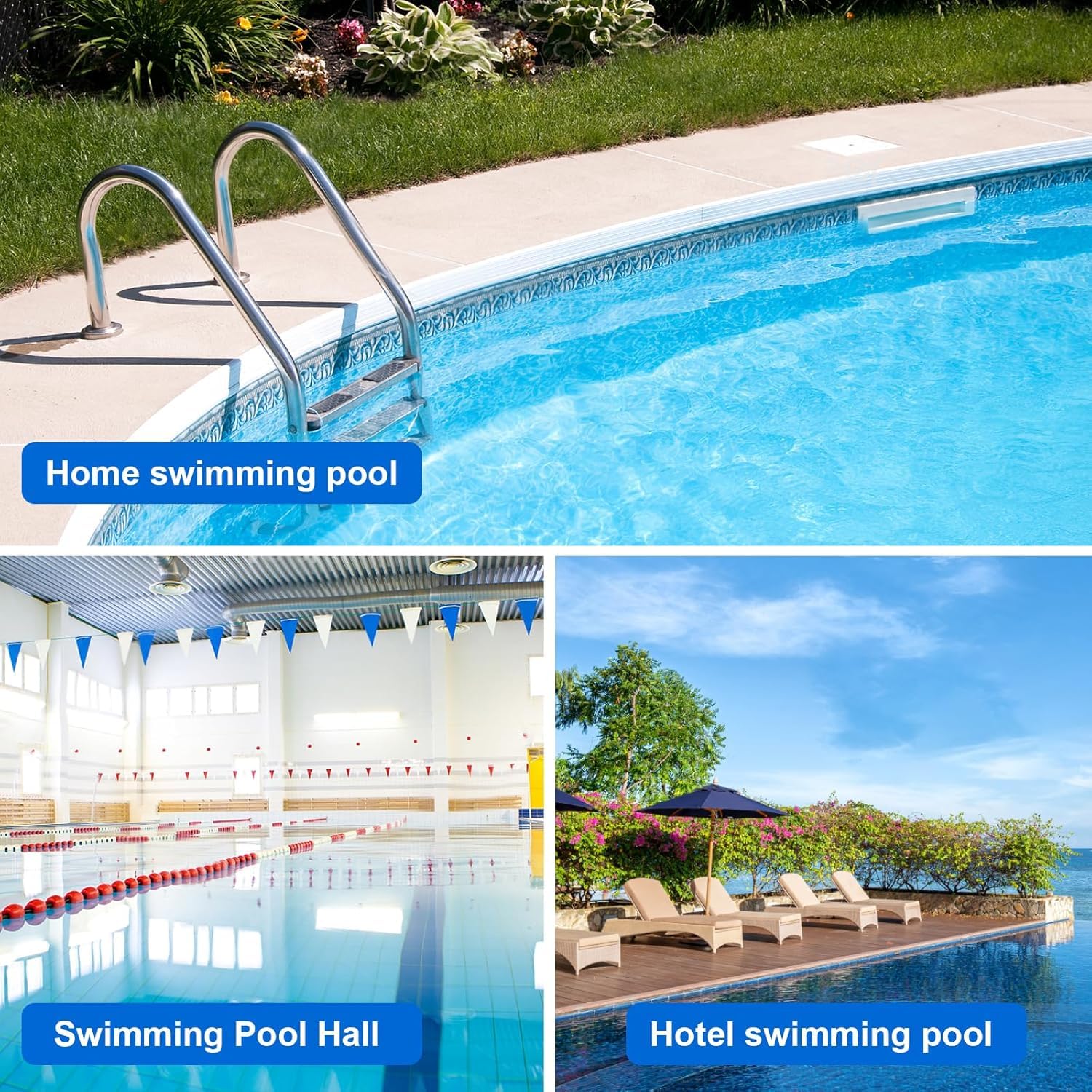 Spazzola per piscina da 18 pollici,Spazzola per Piscina, Retino per Piscina spazzole in acciaio per pareti inferiori Prodotti per la pulizia con setole in acciaio inossidabile per scopa