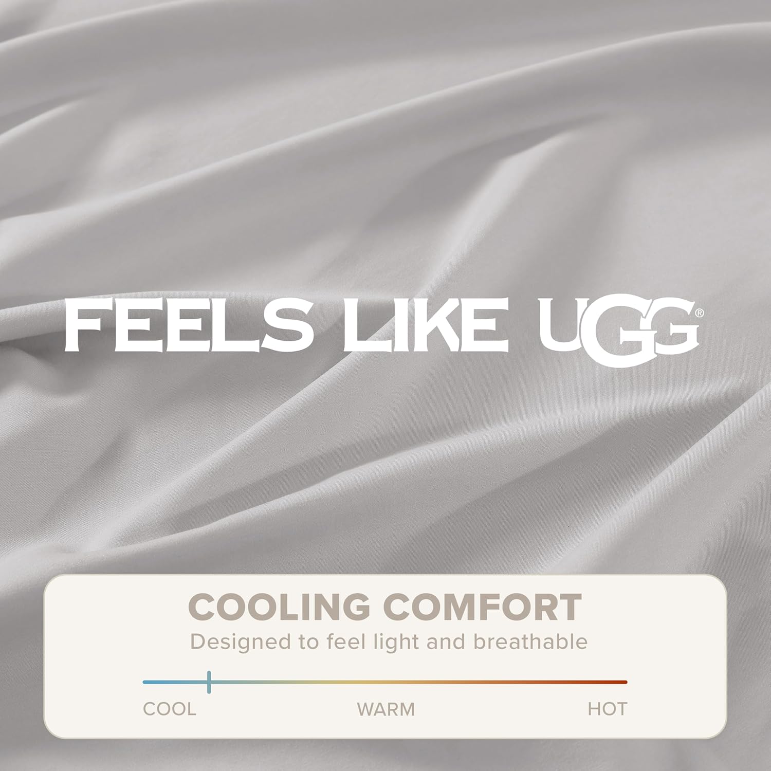 UGG Hedi Full Sheet Set 4-Piece Luxury Cooling Sheets Deep Pockets Premium Bedding with 2 Pillow Shams Hypoallergenic Machine Washable Soft Lightweight Bed Set for Bedroom, Full, Stone Grey