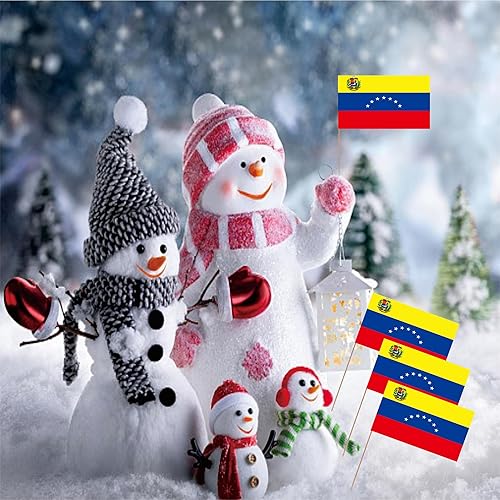 Miniatura 5 de Bandera de Venezuela con palillo de dientes de la República Bolivariana de Venezuela para pequeños cupcakes de frutas, decoración de banderas, 100