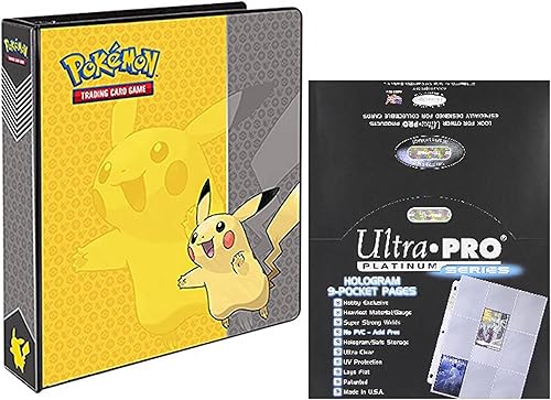 Carpeta de 3 anillas con diseño de Pikachu para cartas Pokemon de 2 pulgadas Encuadernadora con hojas