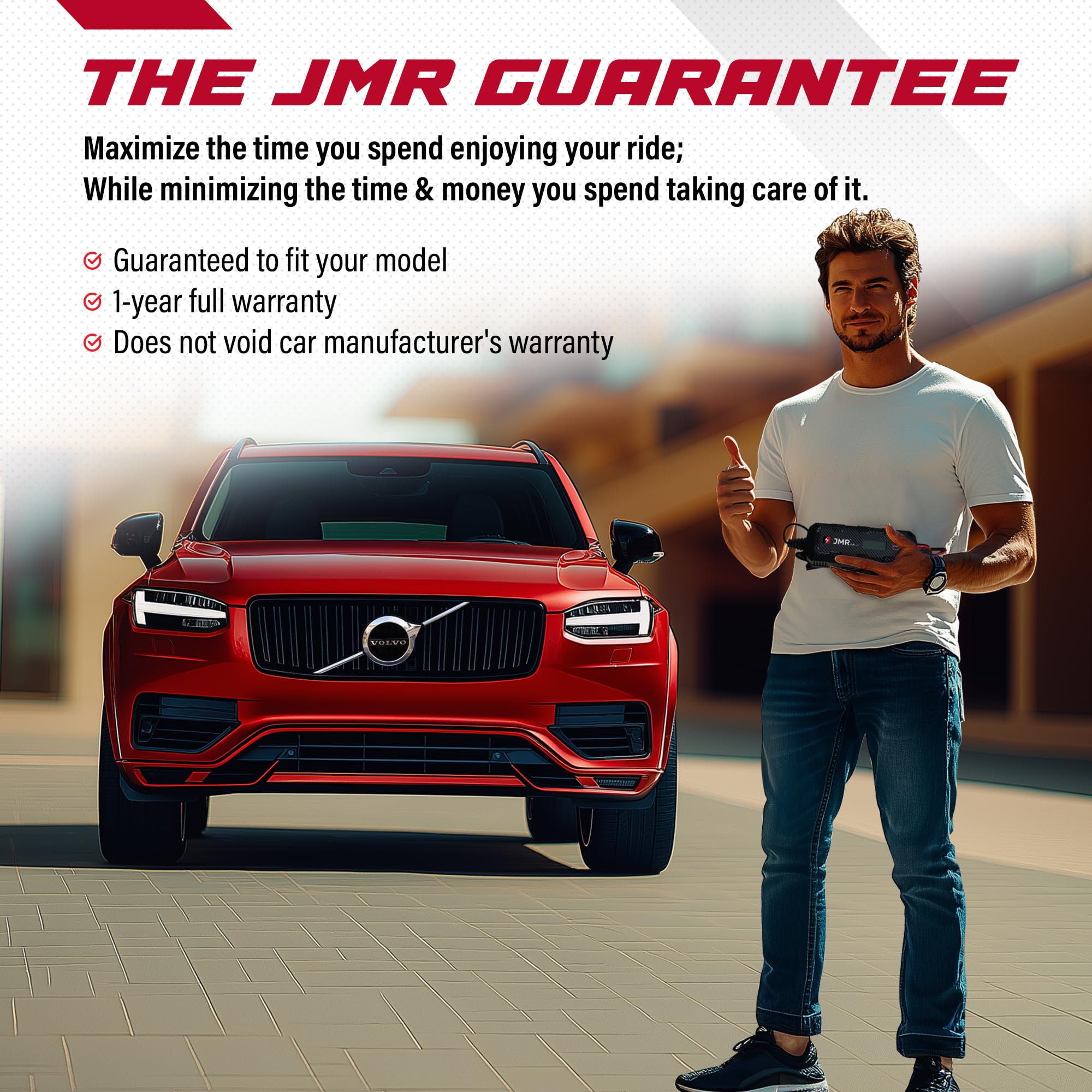 JMR Battery Charger for Volvo XC90 XC60 V60 S90 S60 V90 S80 XC70 XC40 C70 V70 V50 S40 C30 All Models Trickle Charger Conditioner Maintainer (Add Lithium Mode)