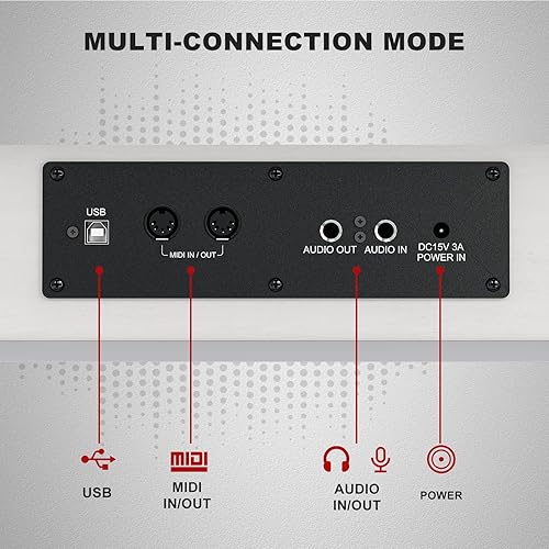 Miniatura 6 de UMOMO Piano digital con banco de dúo, piano eléctrico de 88 teclas con banco de piano acolchado, soporte de música, adaptador de corriente, tres