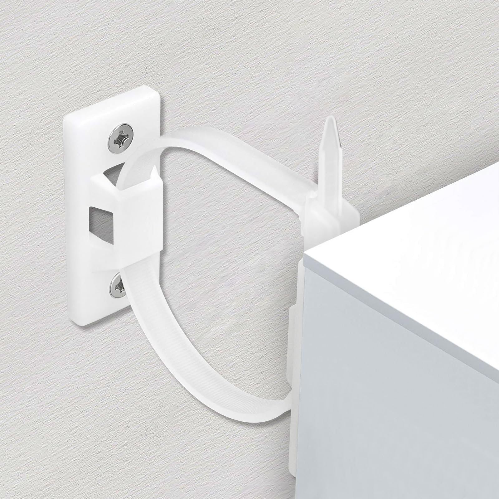 Furniture Anchors (16 Pack) for Baby Proofing Anti Tip Furniture Anchors Kit, Cabinet Wall Anchors Protect Toddlers from Falling Furniture, Adjustable