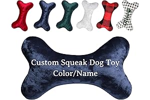 Personalized Embroidered Squeaky Dog Bone Toys