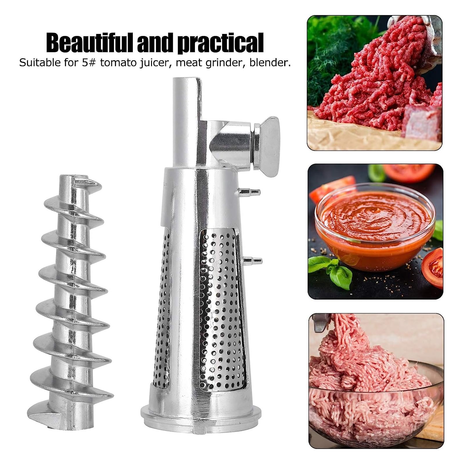 Tomato Juicer Vegetable Strainer Meat Grinder Sausage Stuffer Ketchup Attachment Compatible For Stand Mixer Kitchen Tool Tomato Juicer Accessories Squeezer Press Sauce Maker Fruit & Vegetable Strainer