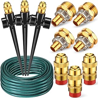 Landical Above Ground Irrigation Garden Sprinkler System 3 Pack Lawn Sprinkler and 32.8 ft