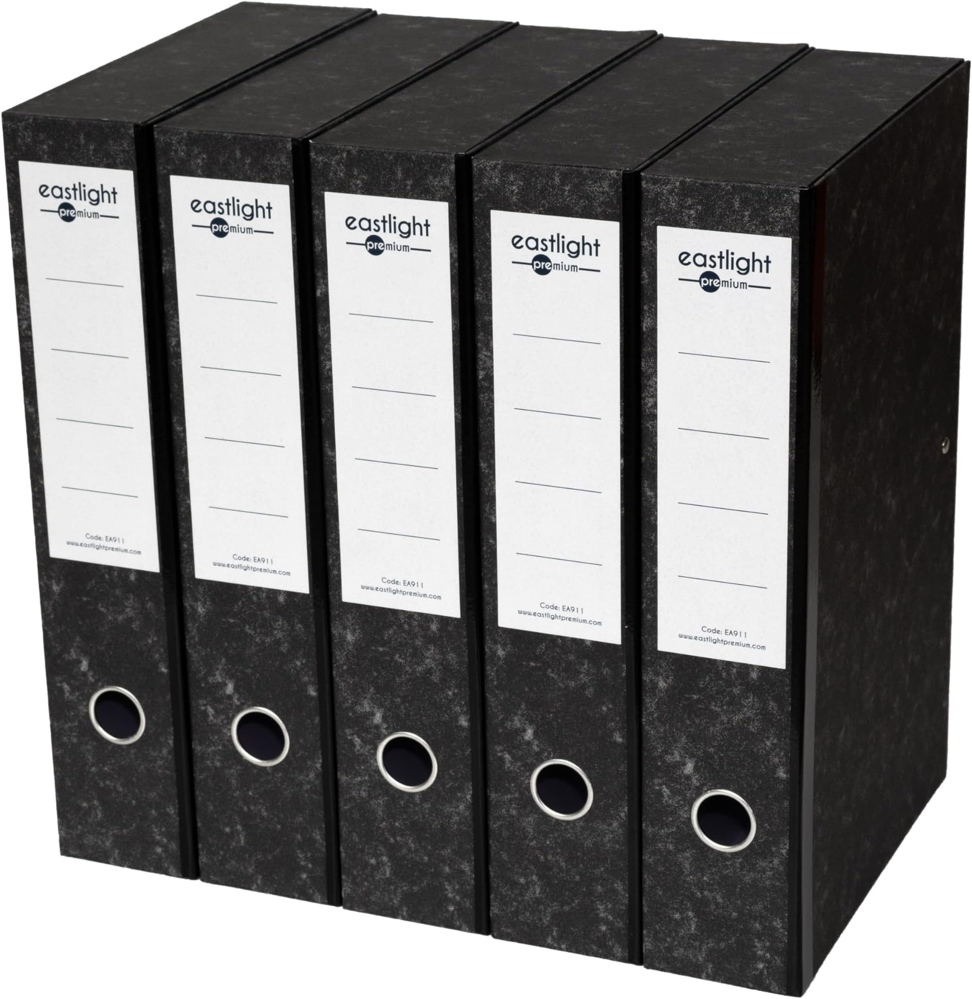 5 x Box File Foolscap Fits A4, Black & White Paper 70mm Spine, File Organiser
