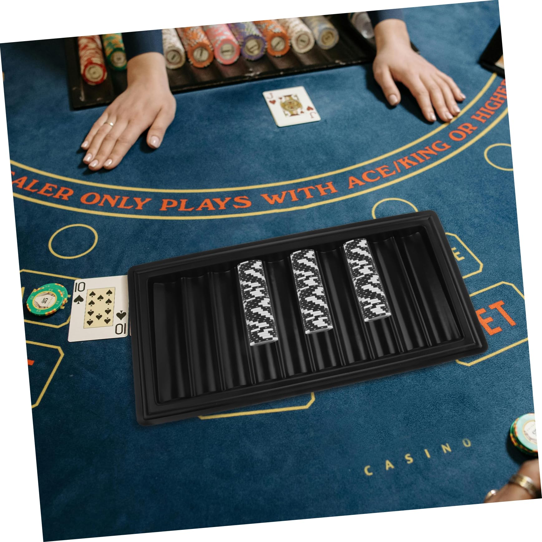UPKOCH Pokerchip Ablage für 500 Chips aus Acryl, Schwarz, Transparent