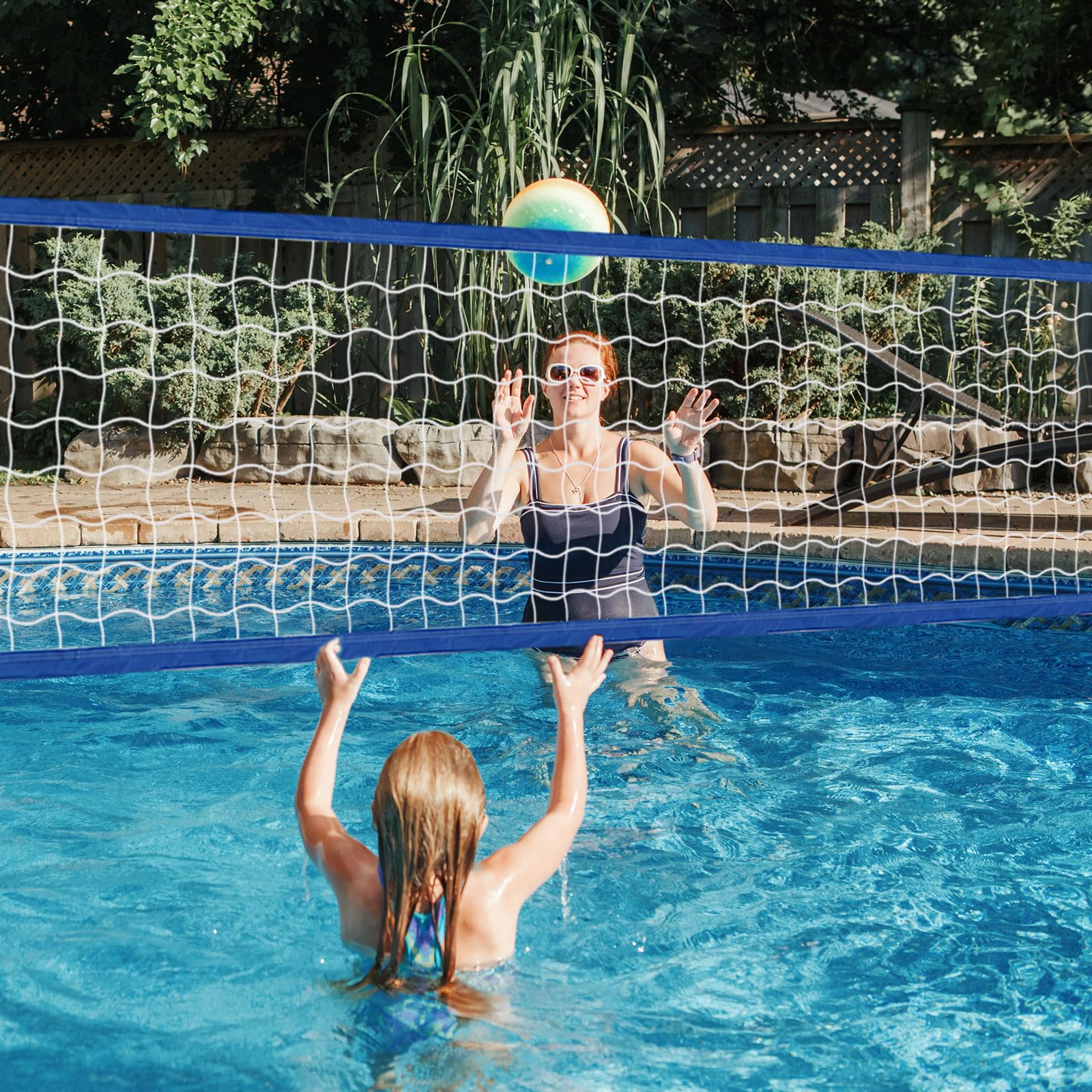 Red de voleibol de repuesto para piscina, longitud ajustable, 15 pies a 25 pies, red de voleibol portátil para exteriores, patio, piscina, playa