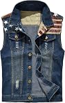 Gilet en denim pour homme sans manches, veste déchirée, style vintage décontracté