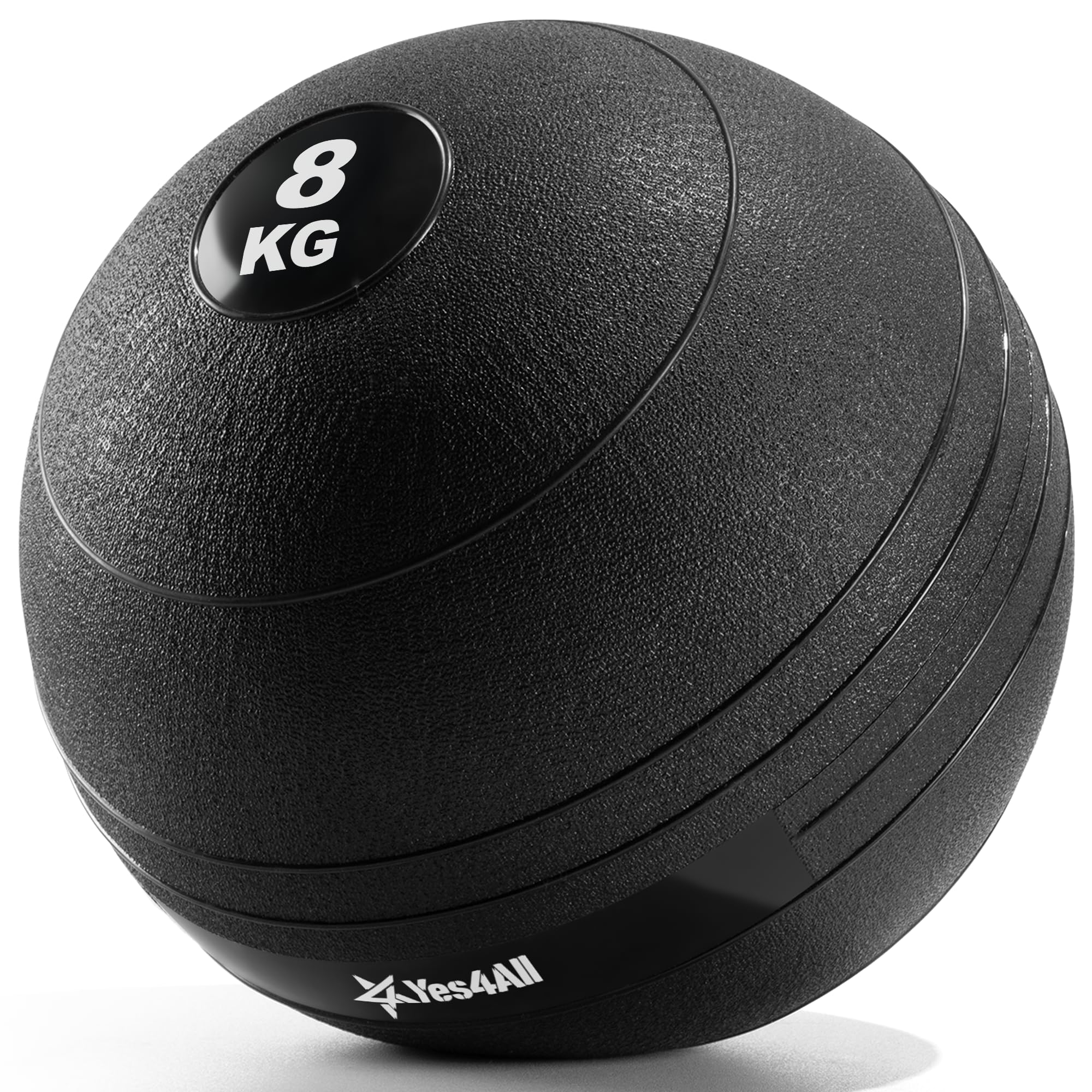 Yes4All KCXO Slam Balls 8 kg, Black, Medicine Ball Sand Filled No Bounce Exercise Ball, Suitable for Workout and Strength Training