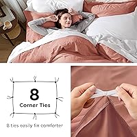 Vista 134 de Bedsure - Juego de ropa de cama de 3 piezas, prelavado, extrasuave, con 1 funda de edredón de 104 x 90 pulgadas con cremallera y 2 fundas