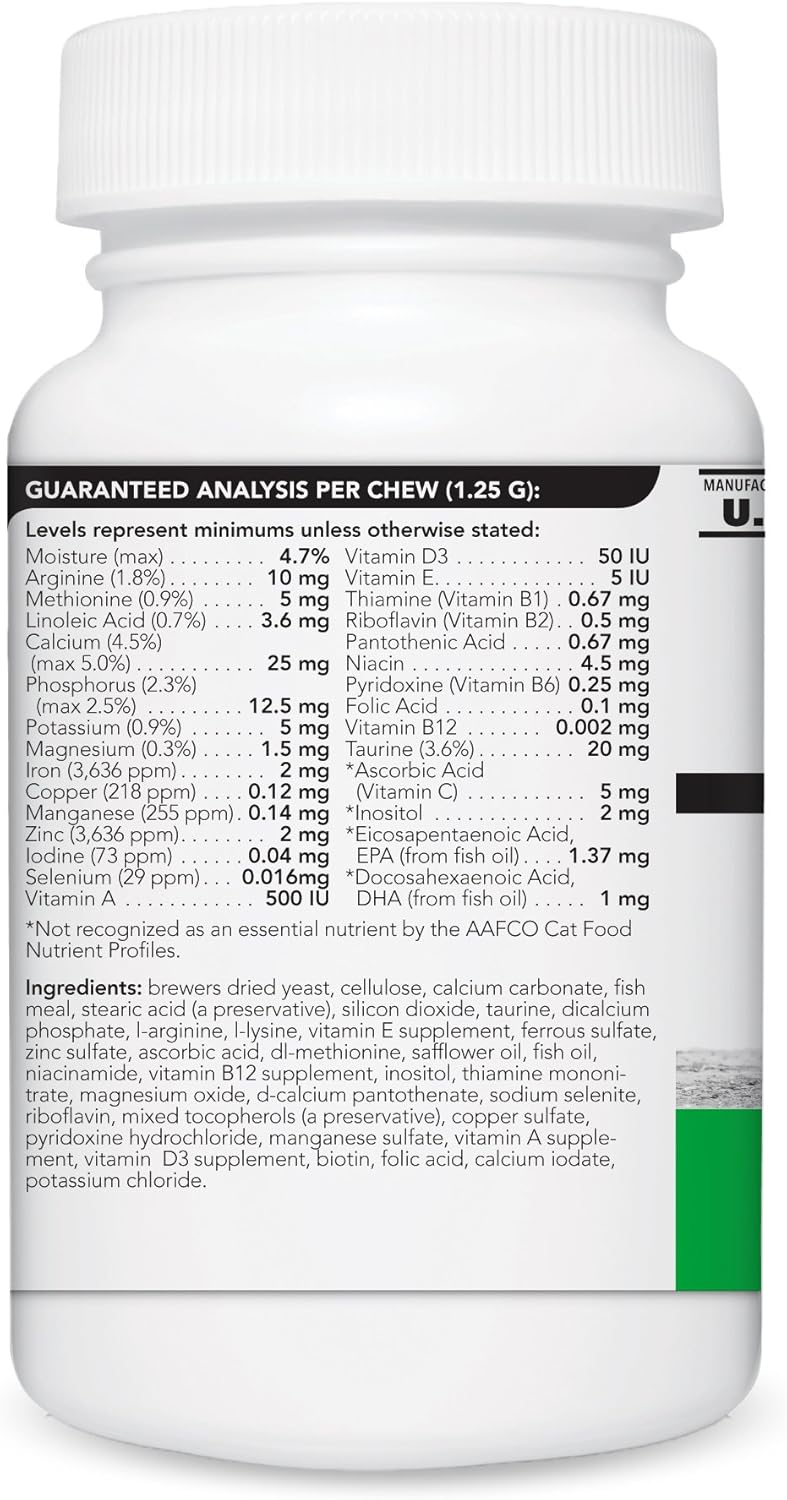 VetriScience Laboratories - Nu Cat Multivitamin for Cats, 90 Chewable Tablets : Pet Supplies