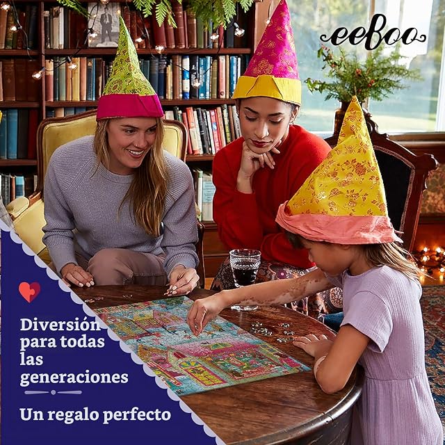 Foto 6 de 8 de eeBoo Holiday Village 1000 Pieza-Puzzle Adulto de Cartón Reciclado Sumérgete en la Magia de Navidad, PZTHYV