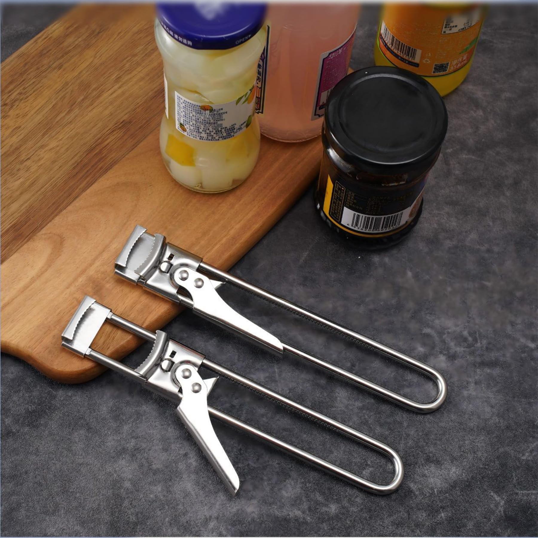 Apriscatole Manuale in Acciaio Inox, Universale Apriscatole Regolabile in Acciaio Inossidabile, Multifunzione Apri Barattoli per Cucina, Ristorante, Anziani, Donne, Bambino
