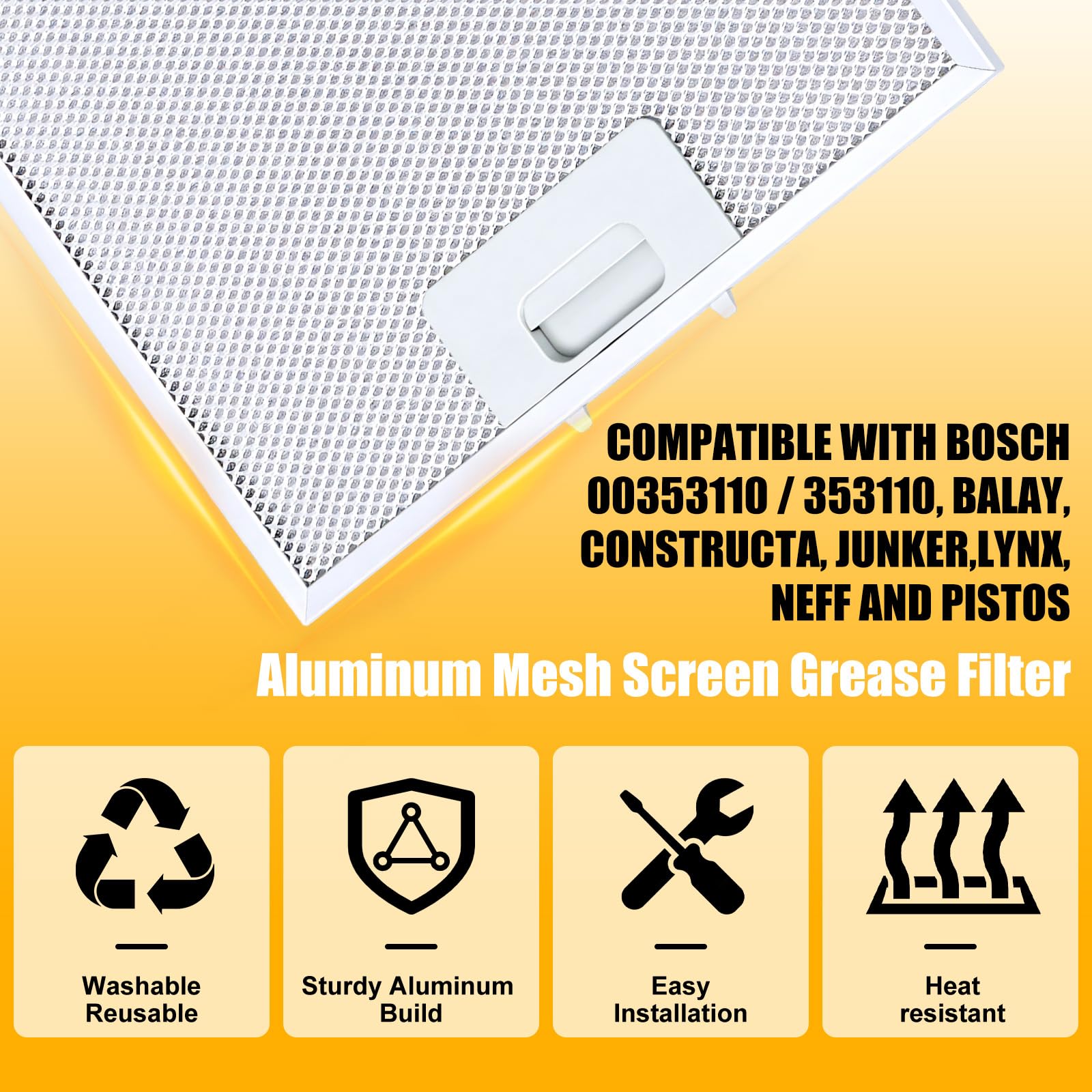 Filtro para campana extractora Bosch Poweka 310 x 250 (2 unidades)