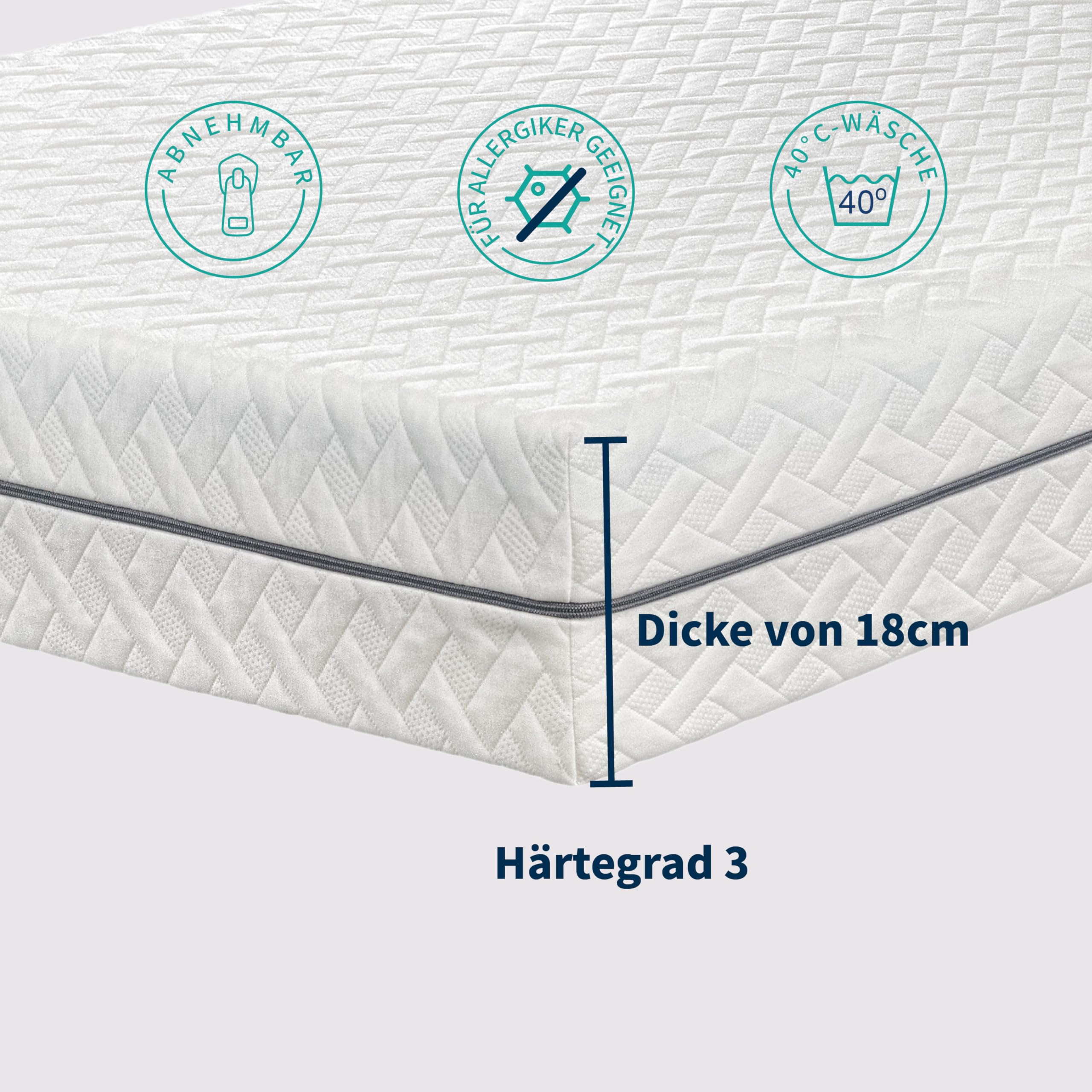 Surmatelas 90 x 200 cm mousse confort house doublée surmatelas