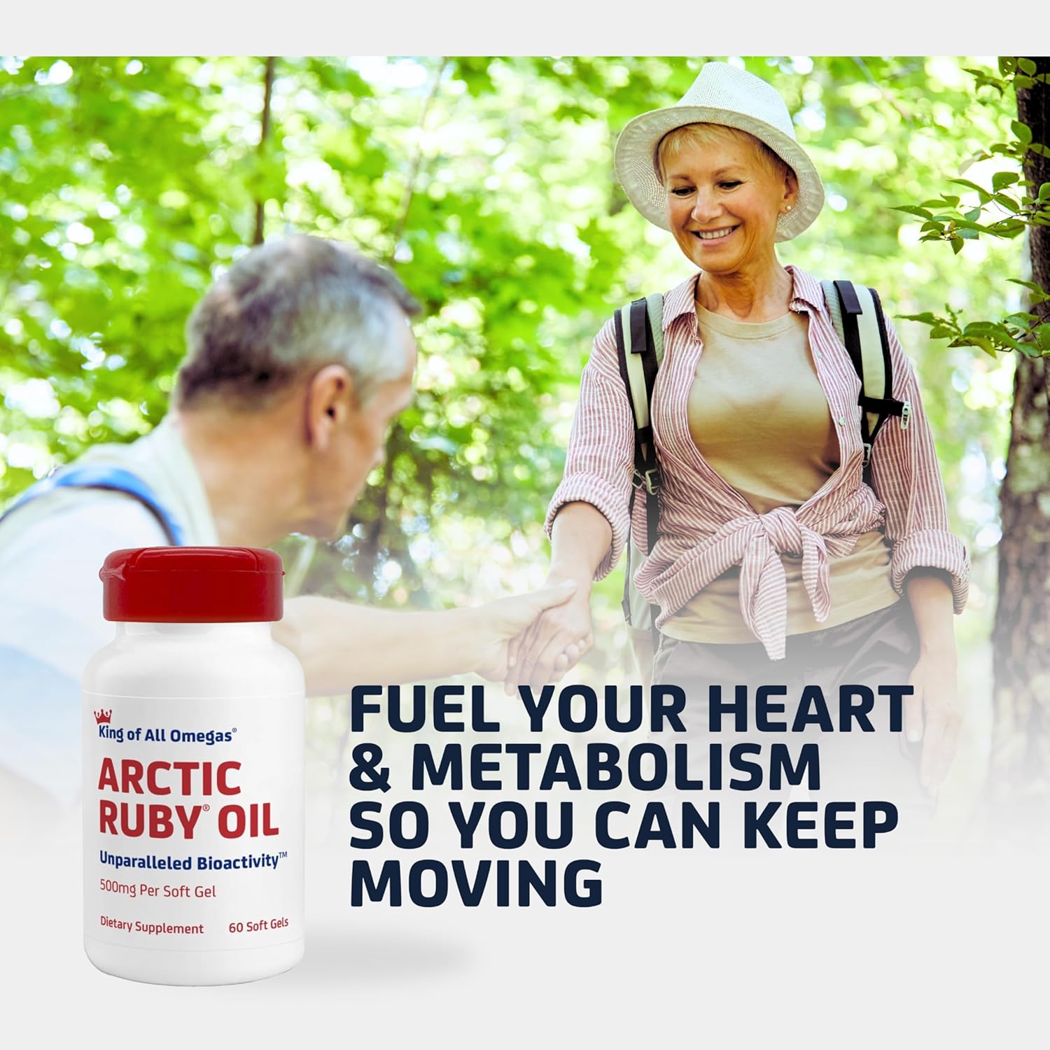 Arctic Ruby Oil 1000mg – Omega 3 Supplement for Women and Men with EPA, DHA & Astaxanthin 2mg - Fish & Krill Oil Alternative – 60 Softgels (1 Pack)