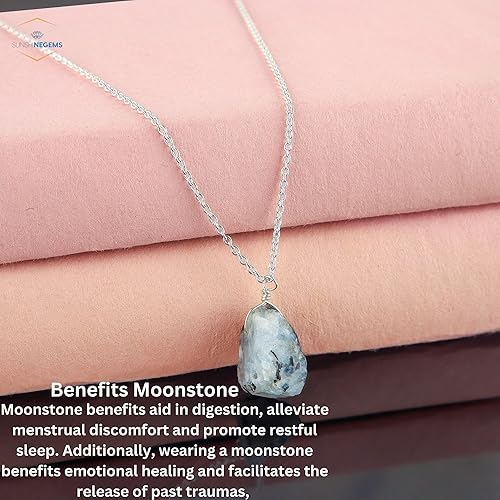 Miniatura 48 de Raw Gemstone Necklace Birthstones 1 Silver