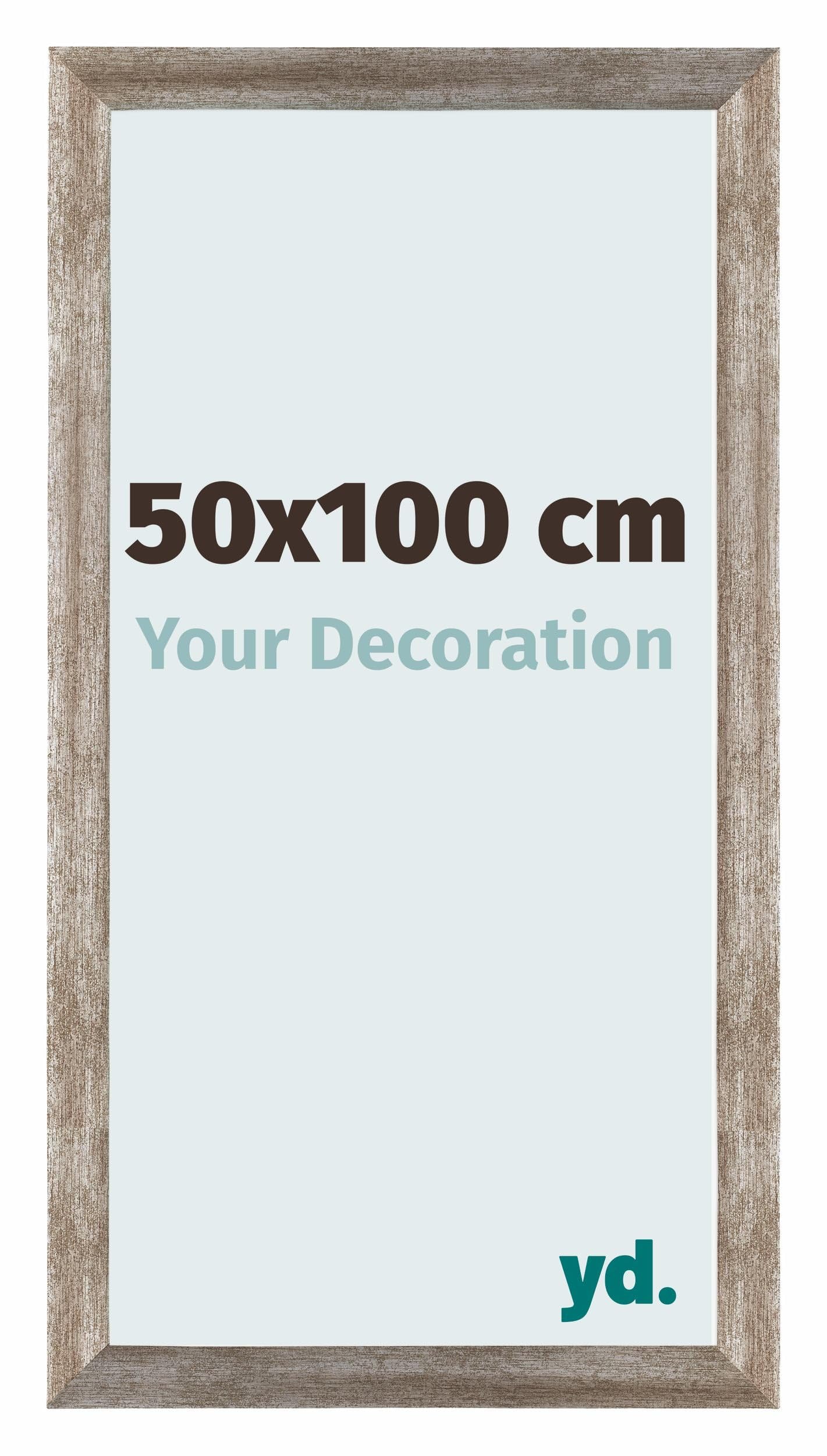 yd. Your Decoration - Marco de fotos 50 x 100 cm cm - Marco de pared de MDF - Antirreflectante - Magnifica calidad - Metal Vintage - Mura