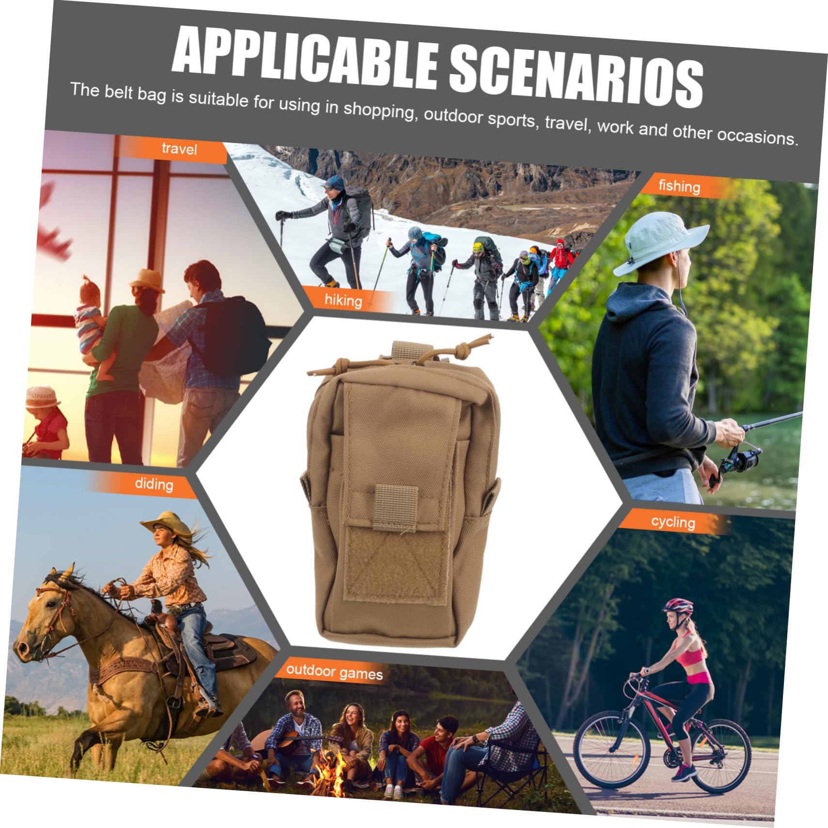 UKCOCO Pochette de Ceinture Oxford pour Téléphone Portable Accessoire de Sport Extérieur pour Camping Randonnée