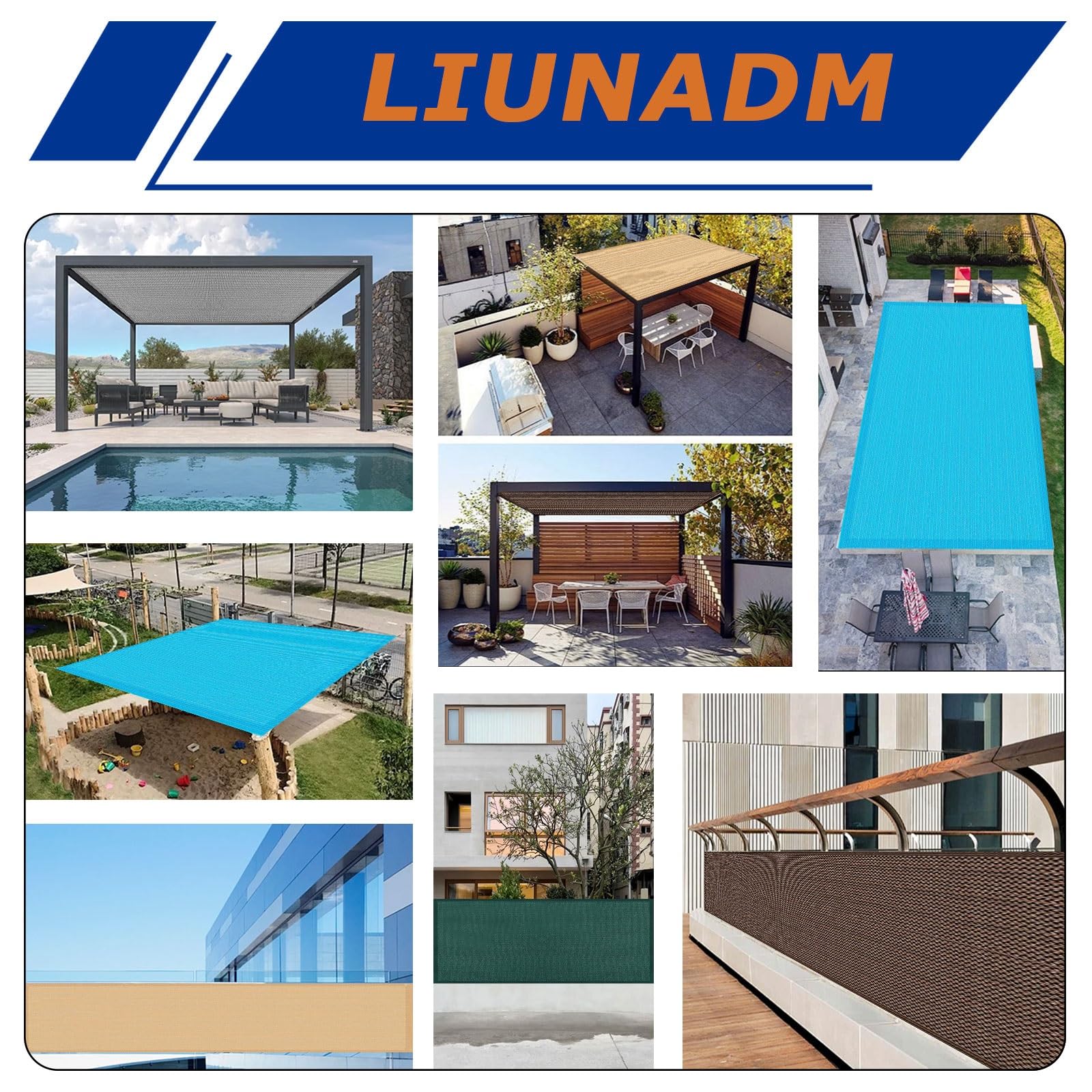 Pantalla para Balcón Jardín 80 x 550 cm Transpirable Protección Solar Balcón Pantalla Malla Sombreo con Ataduras de Cables Balcon Jardín, Verde Oscuro