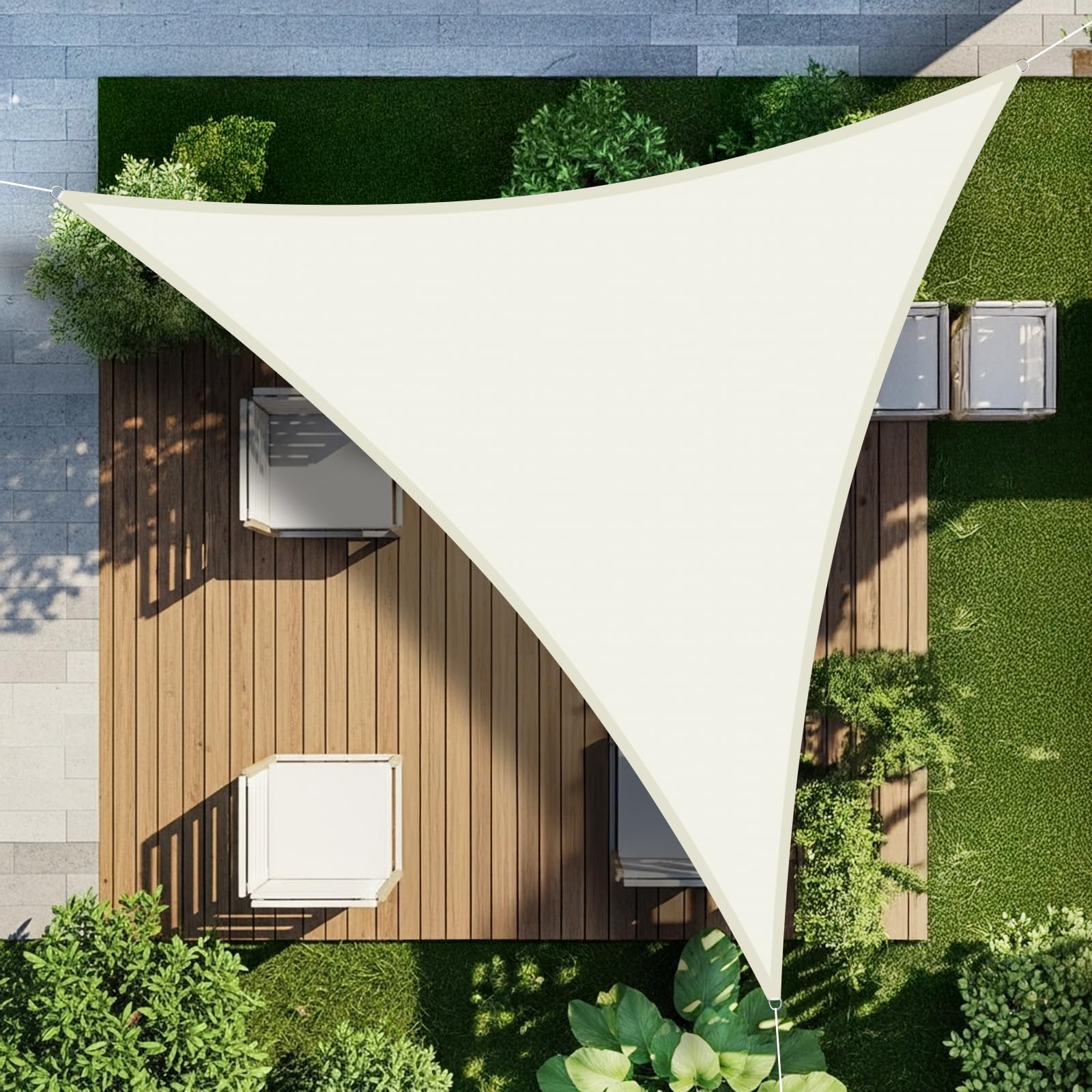 LOVE STORY Sonnensegel Dreieckig 3.6x3.6x3.6m Wasserdicht UV95% für Balkon