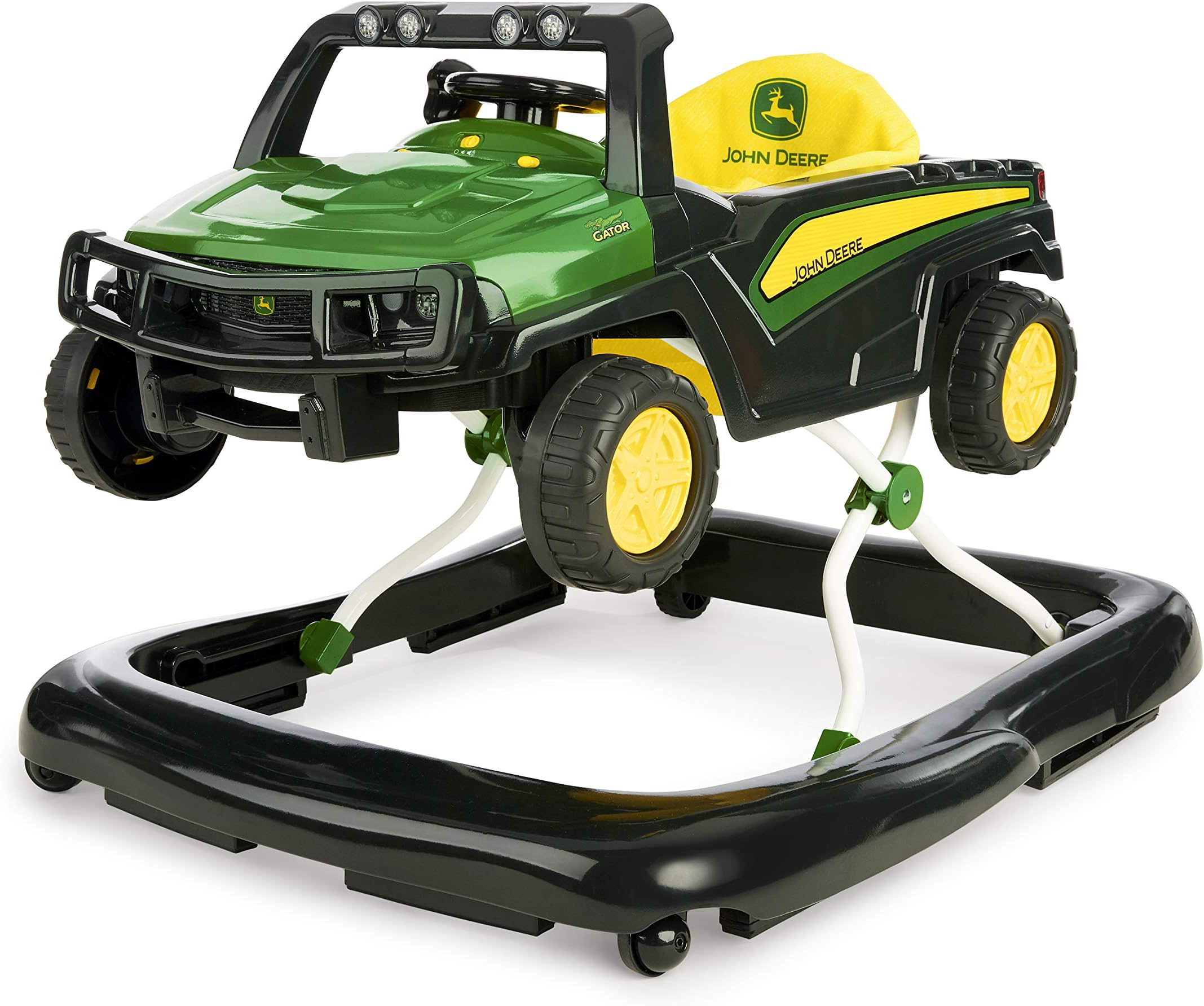 John Deere 4-in-1 Gator Green Baby Activity Center & Push Walker with Removable Interactive Steering Wheel Toy, 6 Months and up