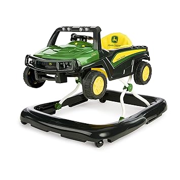Bright Starts John Deere 4-in-1 Gator Green Baby Activity Center & Push Walker with Removable Interactive Steering Wheel Toy, 6 Months and up