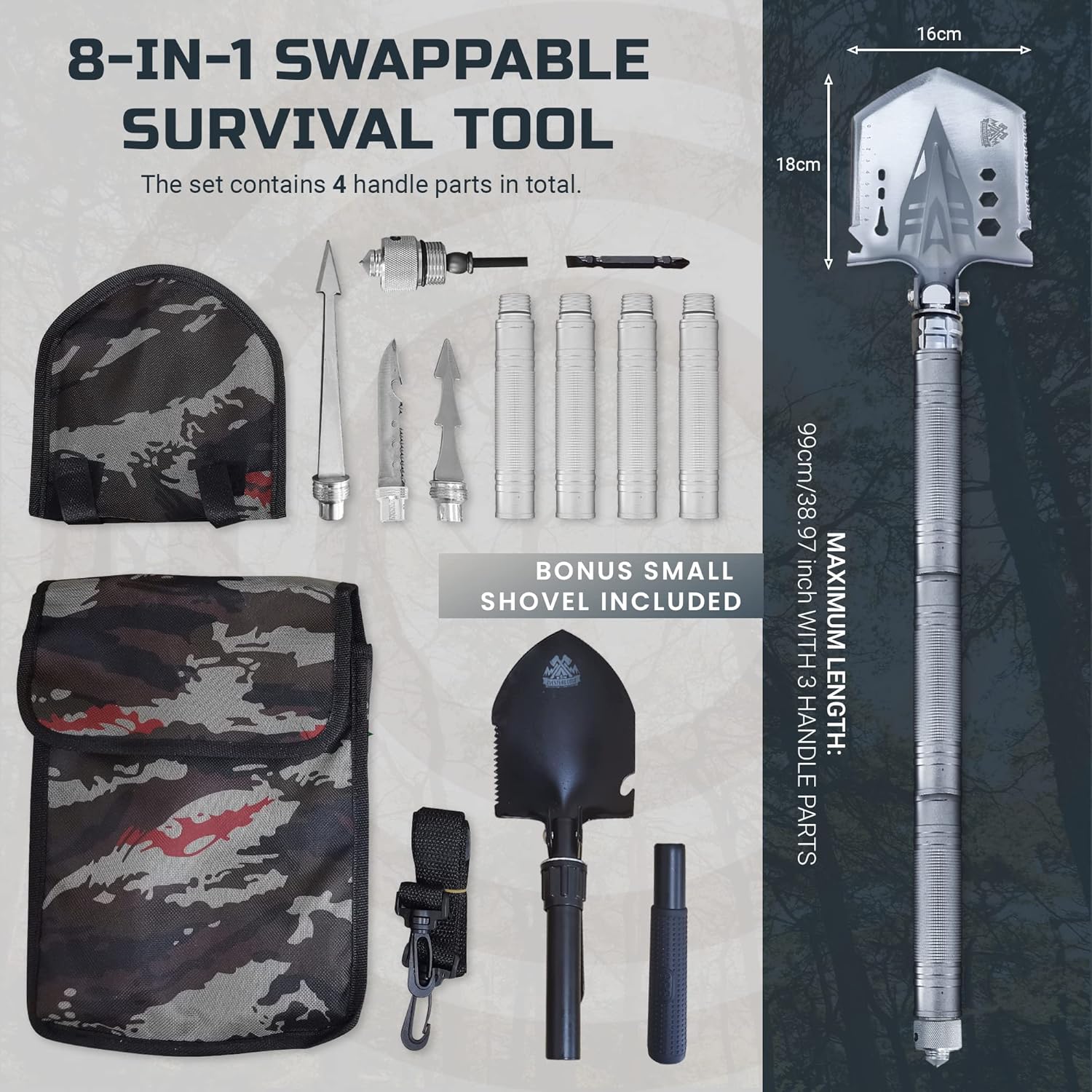 5-Star Compatible Inkjet Cartridge Survival Shovel Multitool - Tactical Shovel Entrenching Tool Multifunctional Combo : Office Products