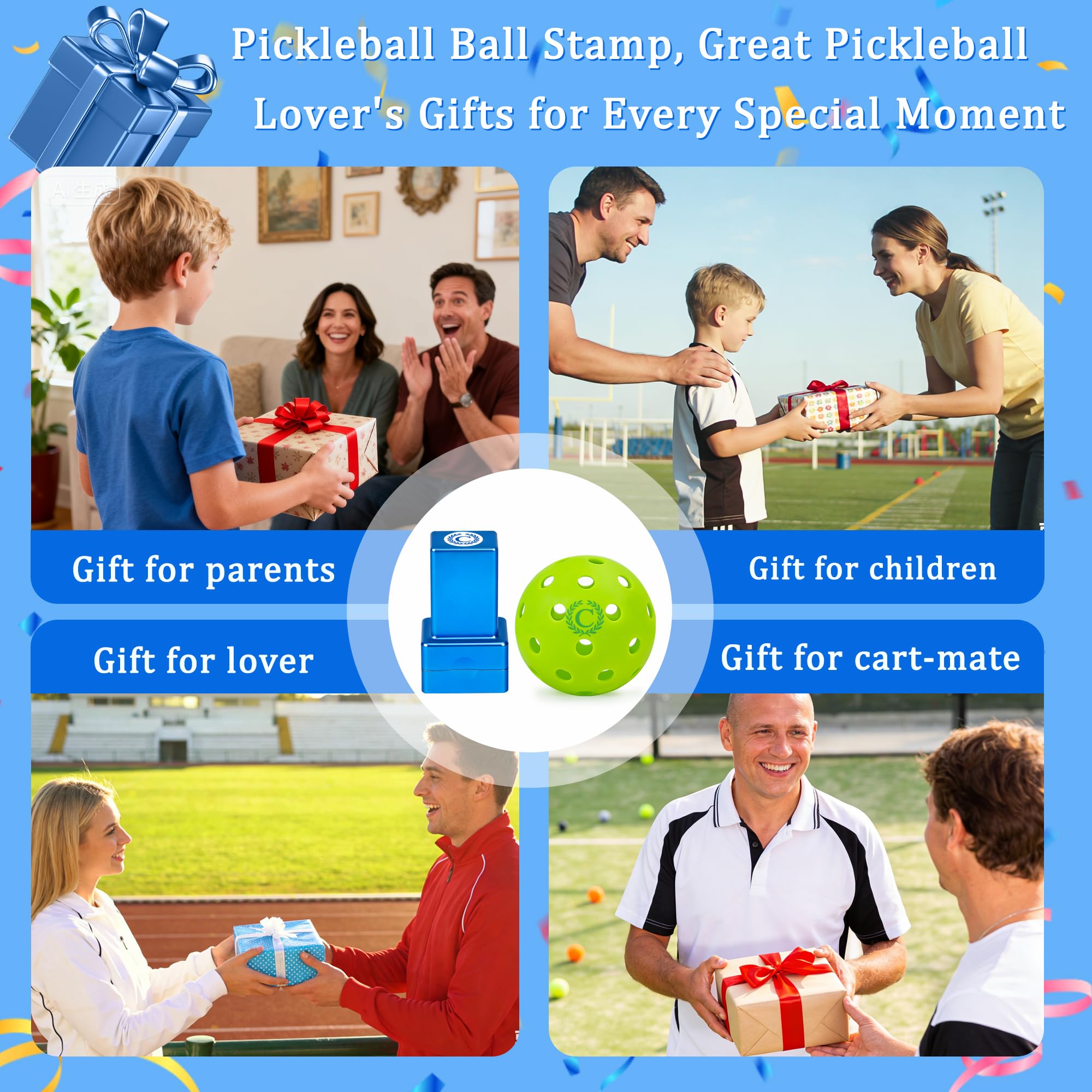 LACGO Spersonalizowany znaczek Pickleball, samotuszujący się marker Pickleball do identyfikacji kul, marynat, akcesoria do marynat, akcesoria dla mężczyzn i kobiet, entuzjastów pickleballa (litera C)