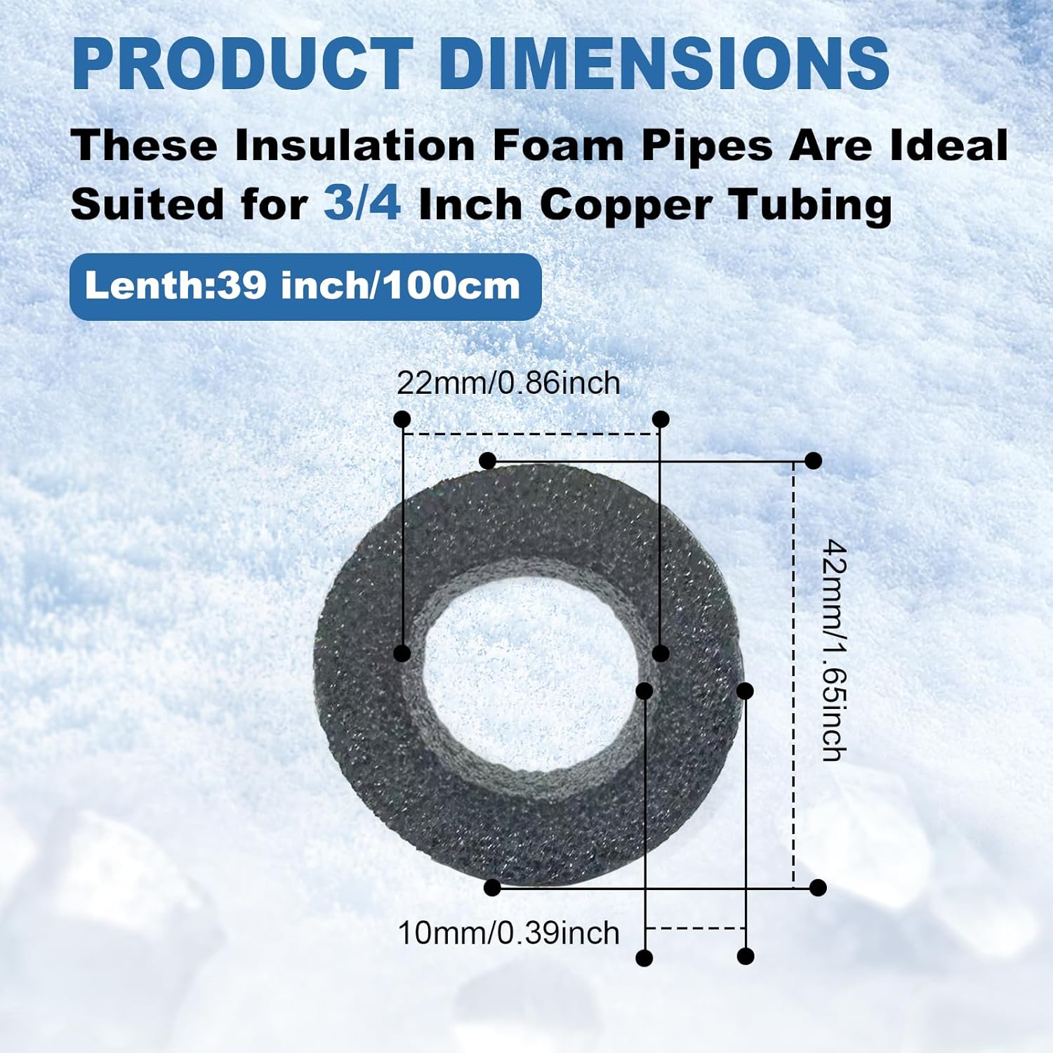 Insulating Foam Pipe Covers, Outdoor Water Pipe Insulation Water Pipe Freeze Protection,Foam Tube Suitable for Outdoor and Indoor Water Pipe Pipeline( 12 Pcs,3/4inch)
