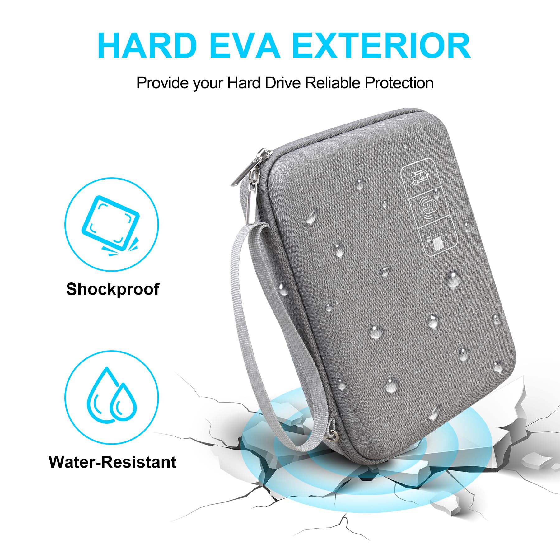 Lacdo Organizer Da Viaggio Per Cavi E Accessori Elettronici, Custodia Espandibile 3 Strati, Impermeabile, Con Divisori Regolabili, Per Caricabatterie, Hard Disk, SD, Nero - 6
