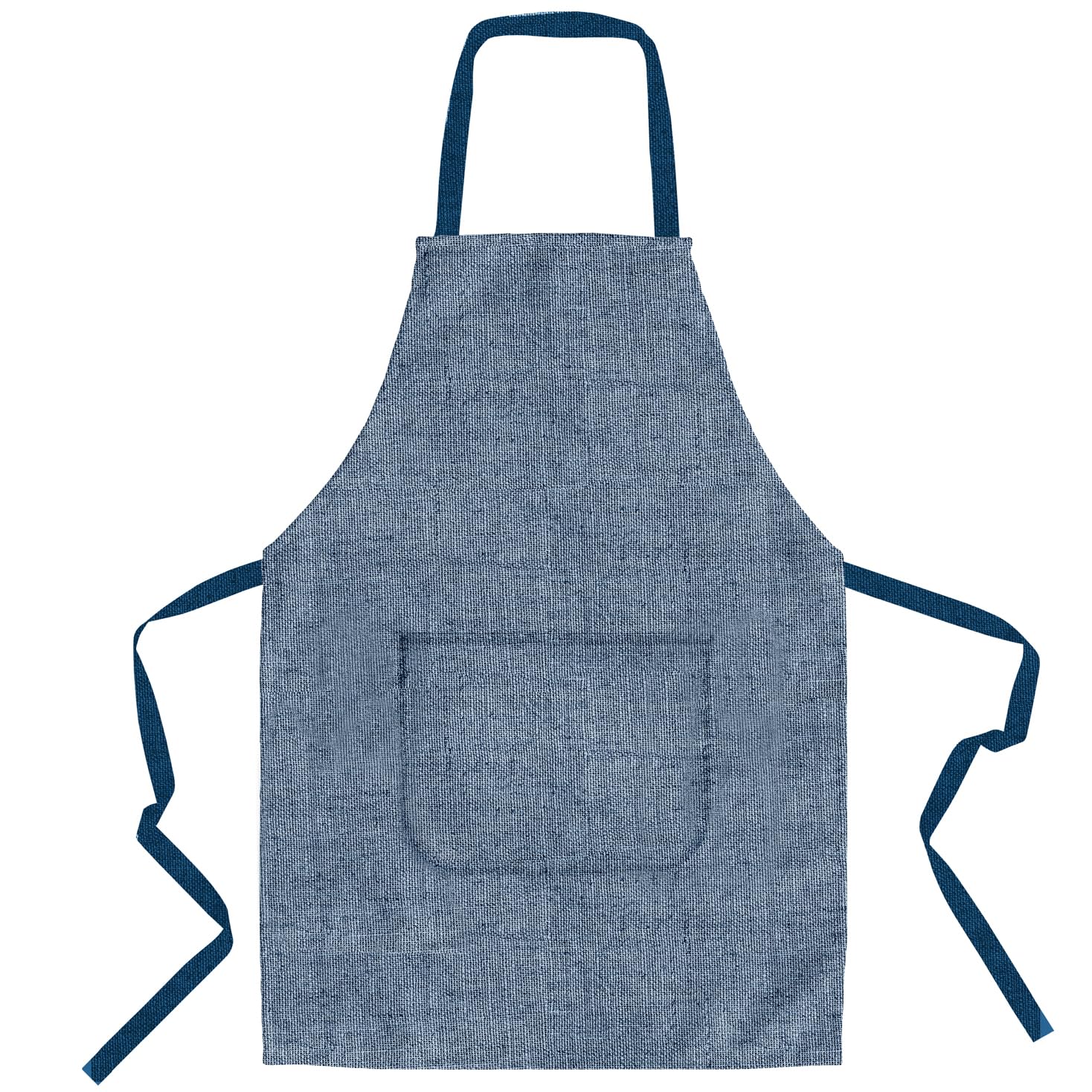 lepni.me Chefs Aprons, Organic Blue Blank, Adults