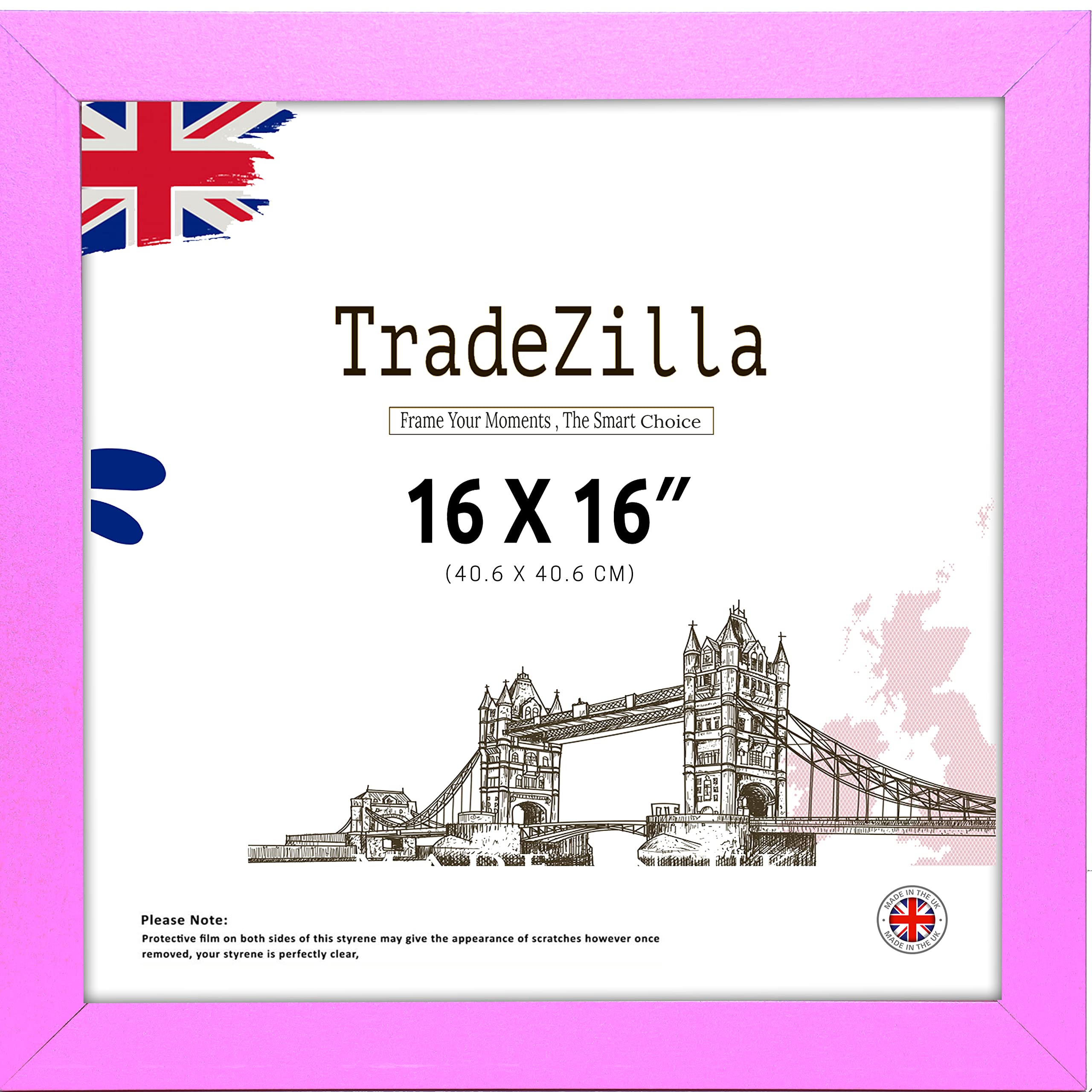 TradeZilla | Classic (40 x 40 CM) MDF Pink Picture Frame| 16 x 16 | 400 x 400 mm Frame Ideal for Stylish Interior Design- [ Pink ] — image 1