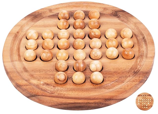 Engelhart 350470 - Juego de Solitario de Madera, 33 Bolas, Talla L, a Partir de 6 años